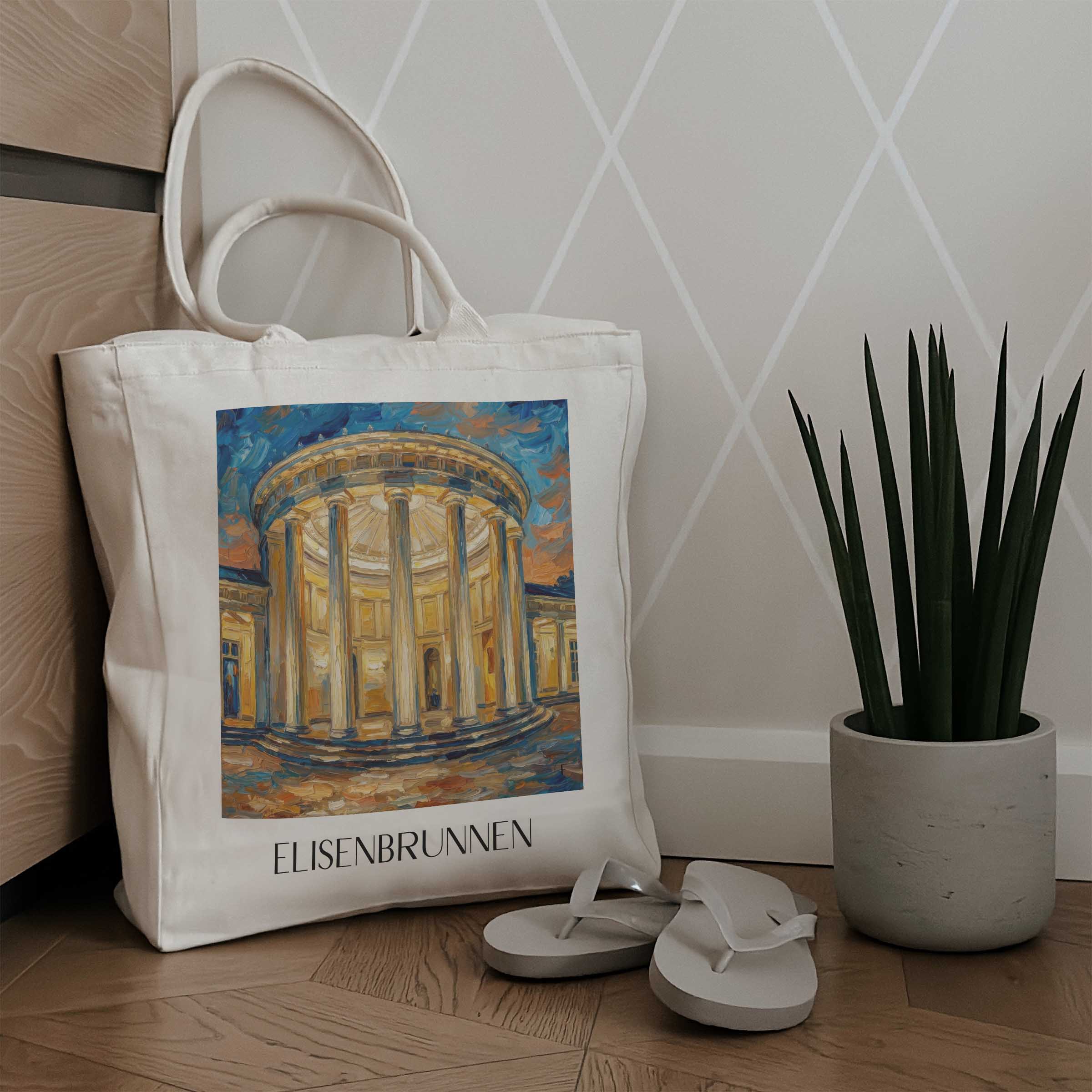elisenbrunnen-aachen-deutschland-einkaufstasche-oil-painting-oelgemaelde