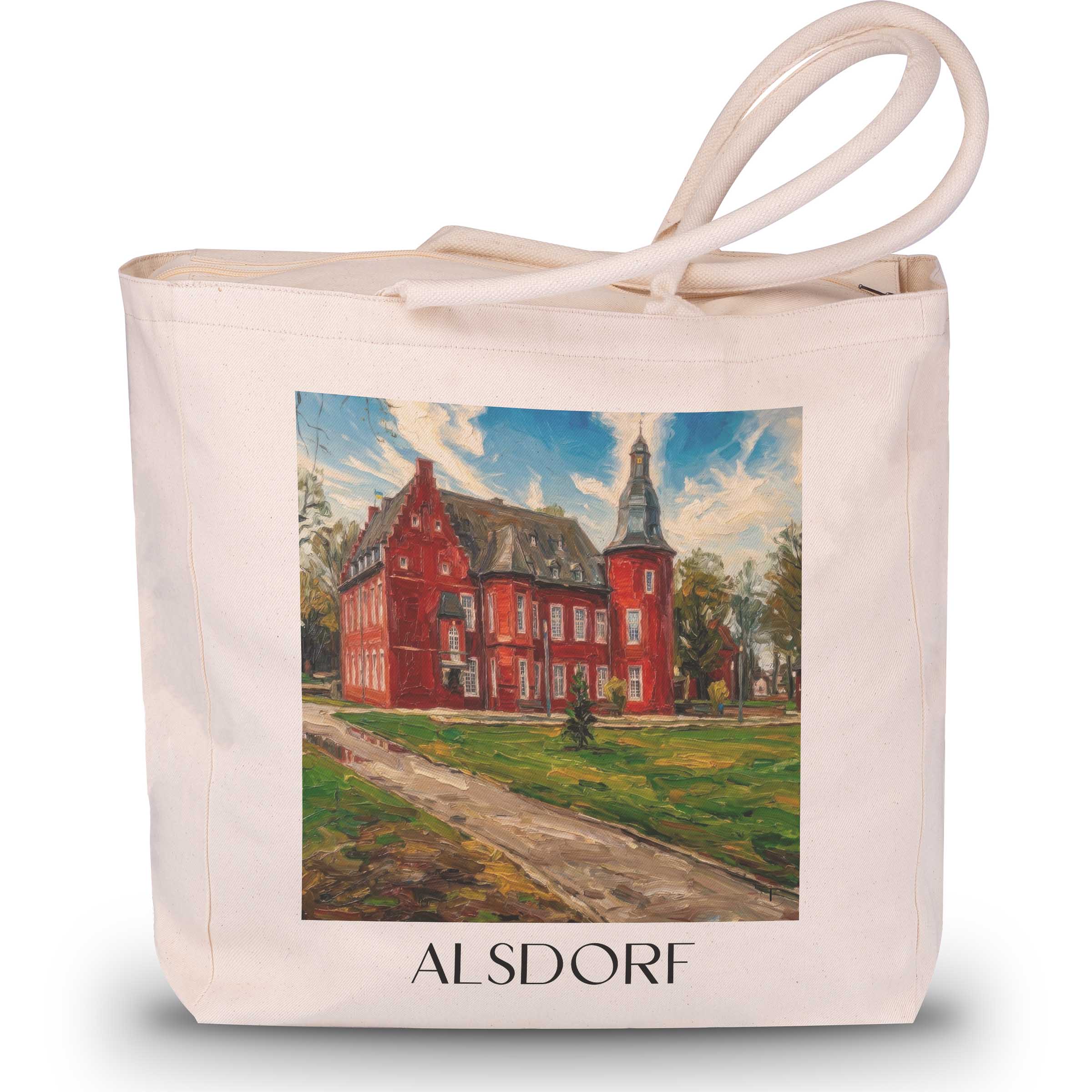 Alsdorf Shopping Tasche - Rheinland - Deutschland Tote Bag - Einkaufstasche im Ölgemälde Stil