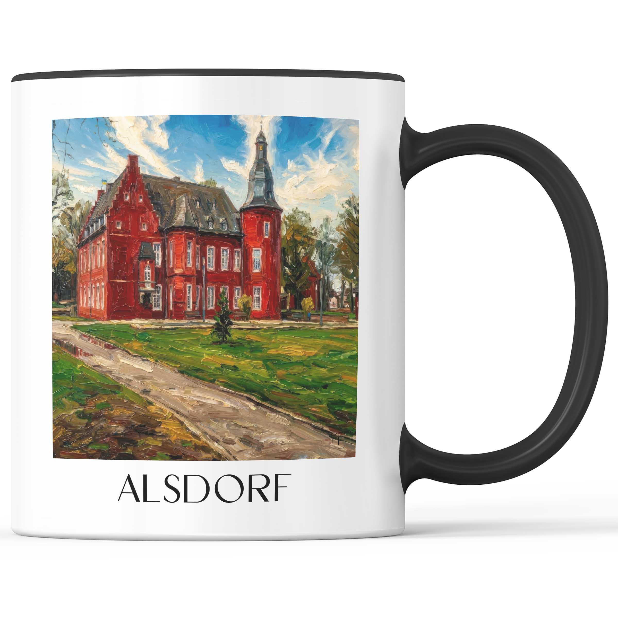 Alsdorf Kaffeebecher - Rheinland - Deutschland Becher - Kaffeetasse im Ölgemälde Stil