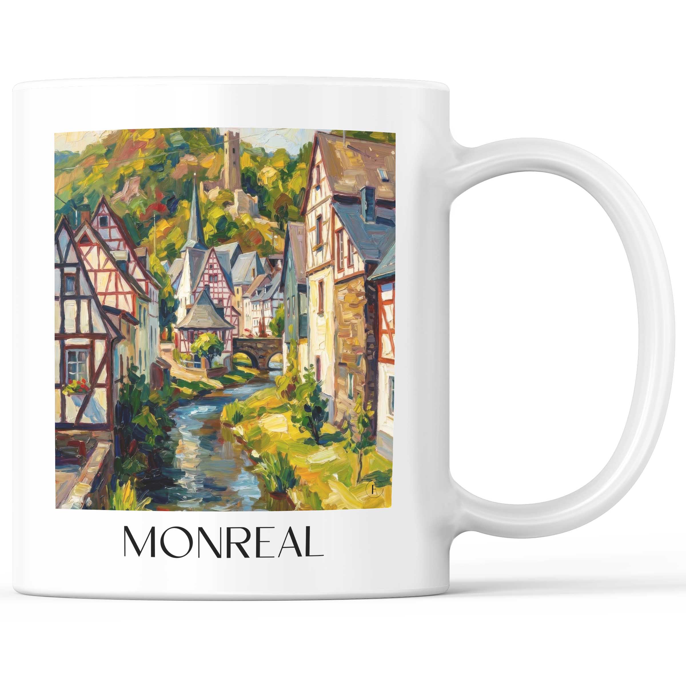 Monreal Kaffeebecher - Eifel - Deutschland Becher - Kaffeetasse im Ölgemälde Stil