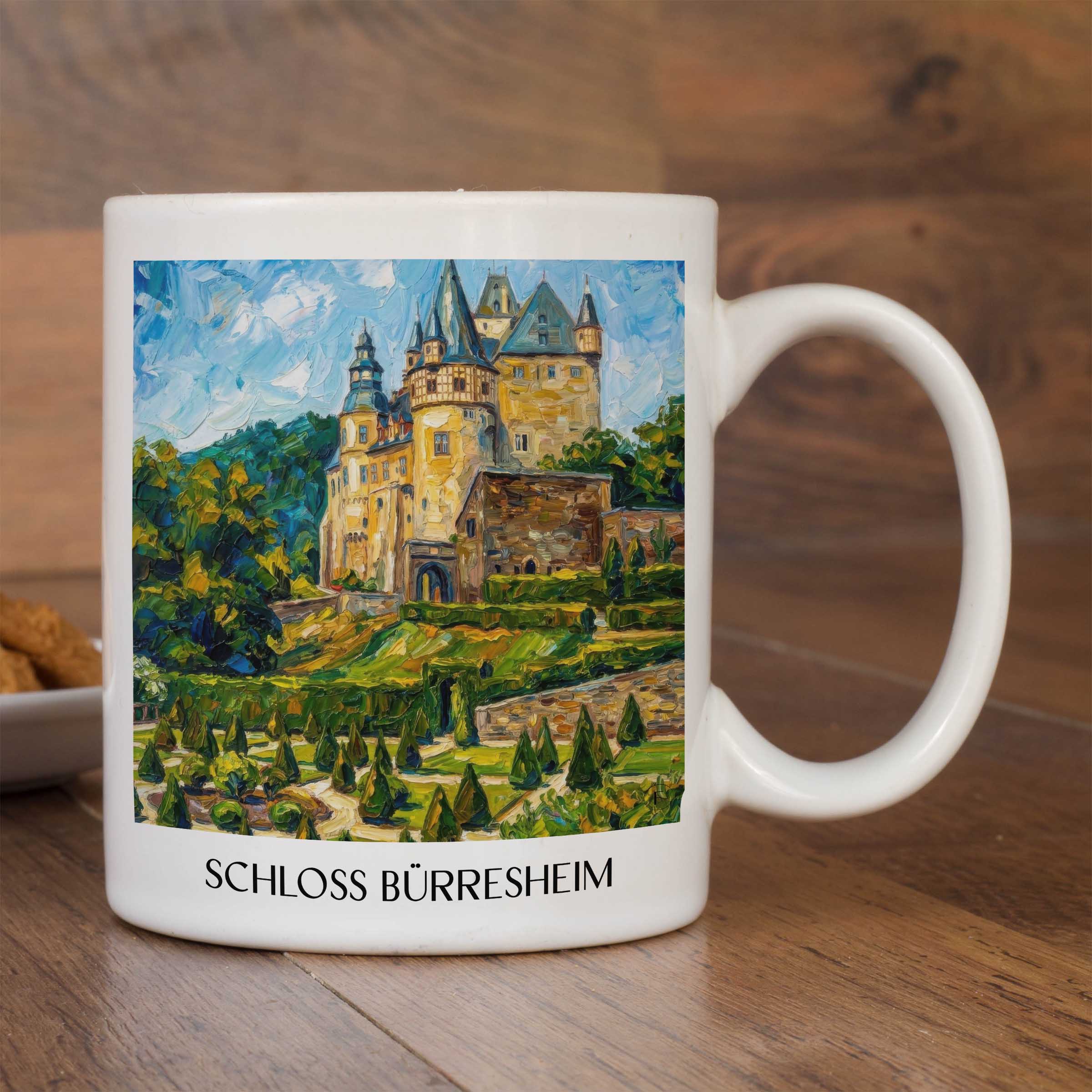 schloss-bürresheim-eifel-deutschland-kaffeebecher-oil-painting-oelgemaelde