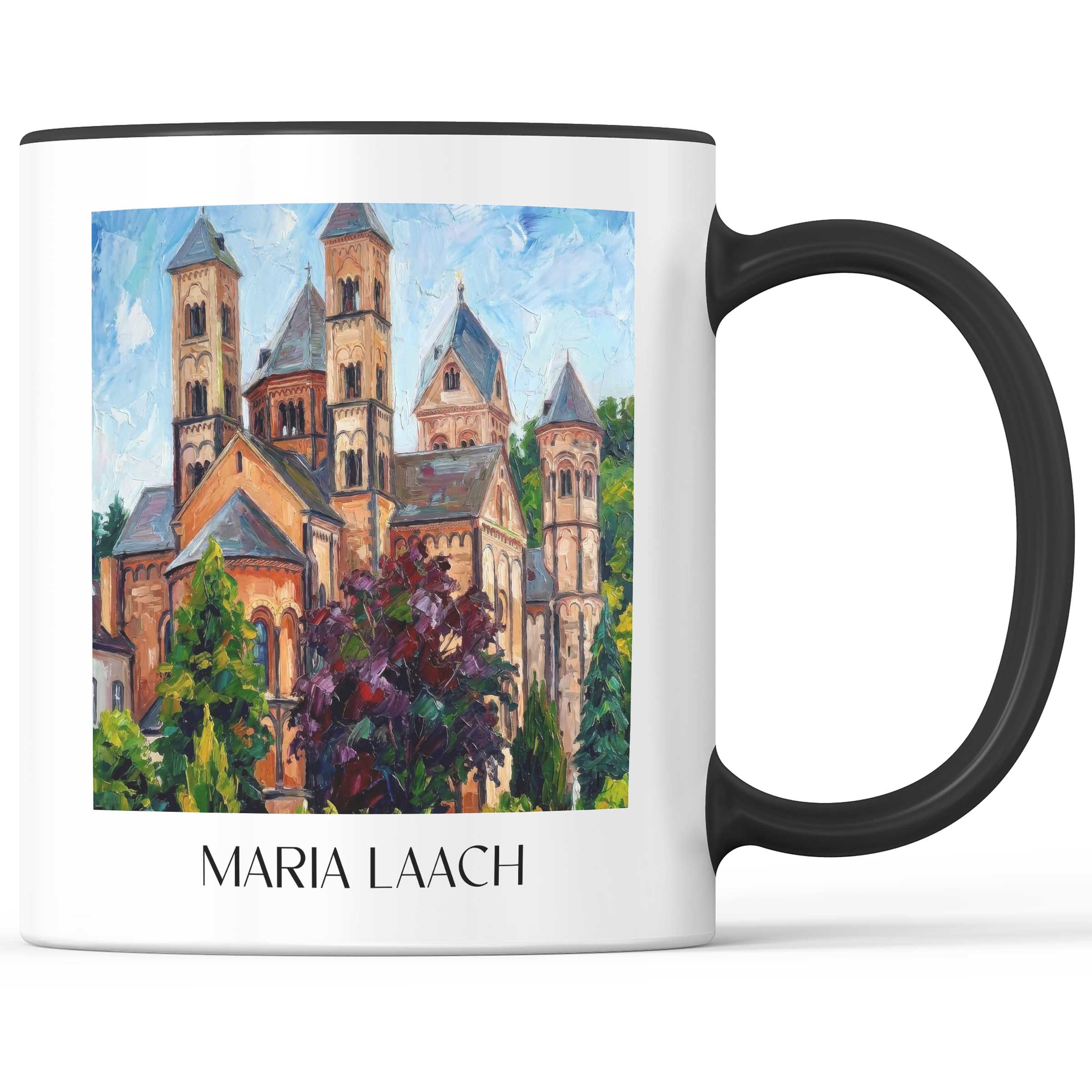 Maria Laach Kaffeebecher - Eifel - Deutschland Becher - Kaffeetasse im Ölgemälde Stil