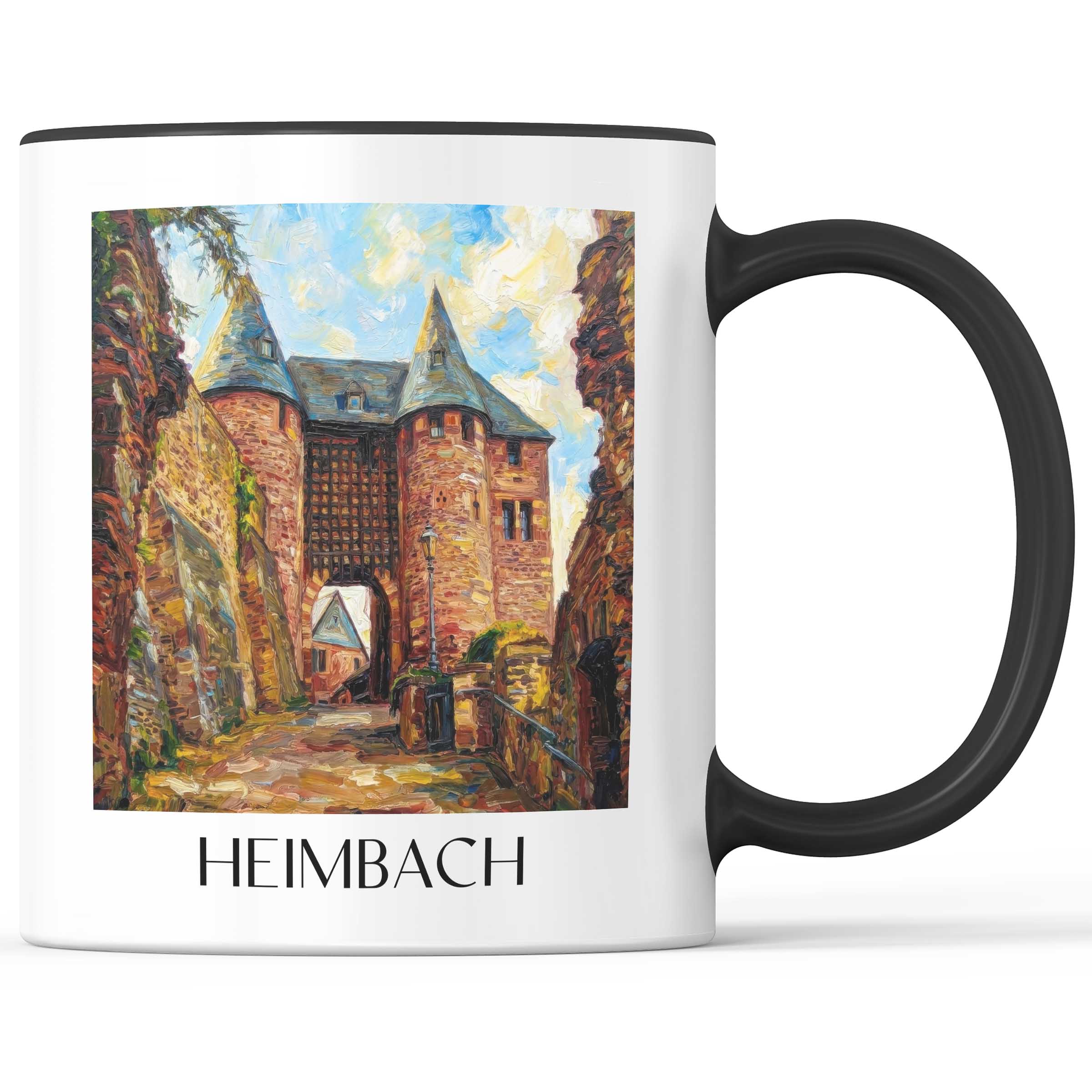 Heimbach Kaffeebecher - Eifel - Deutschland Becher - Kaffeetasse im Ölgemälde Stil