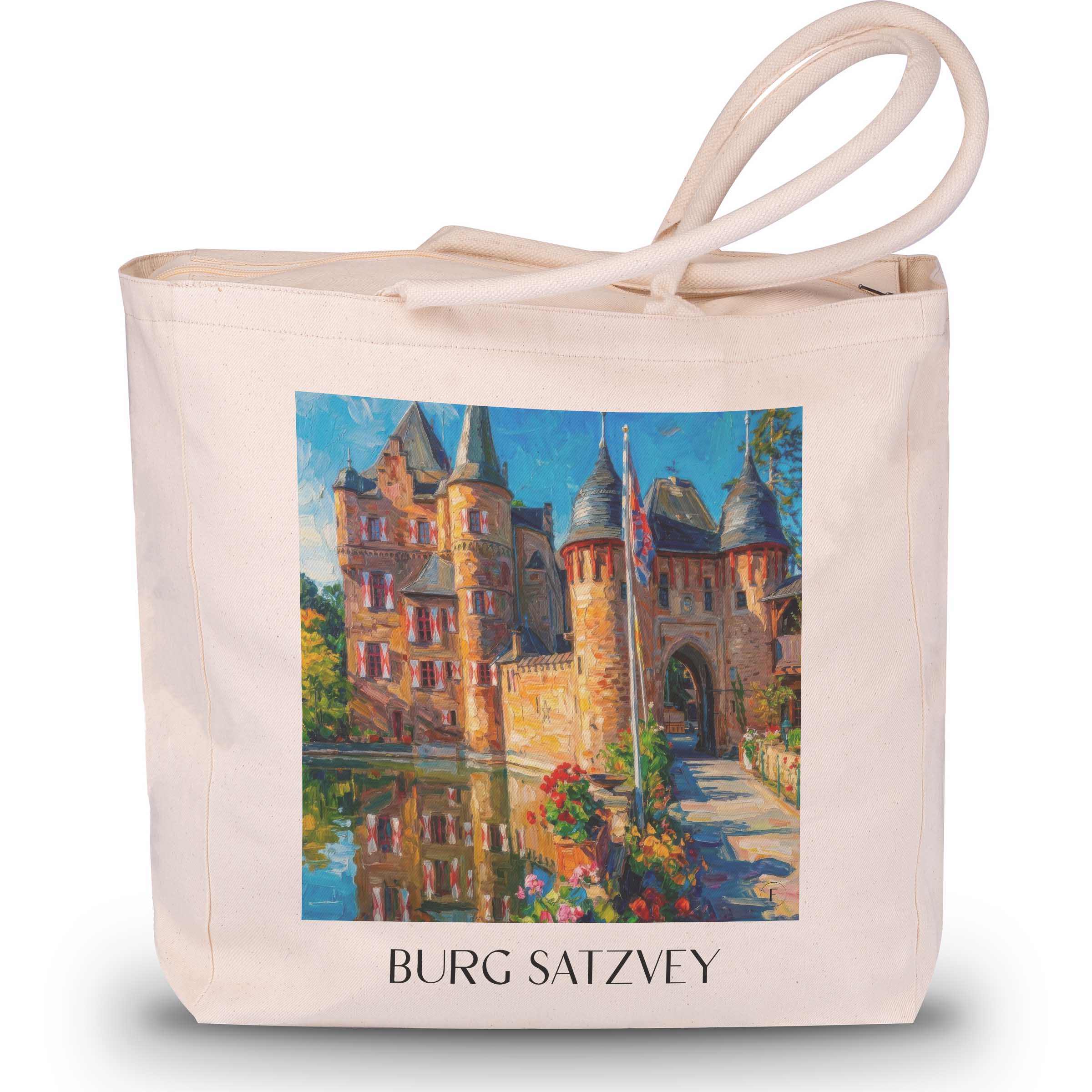 burg-satzvey-eifel-deutschland-einkaufstasche-oil-painting-oelgemaelde