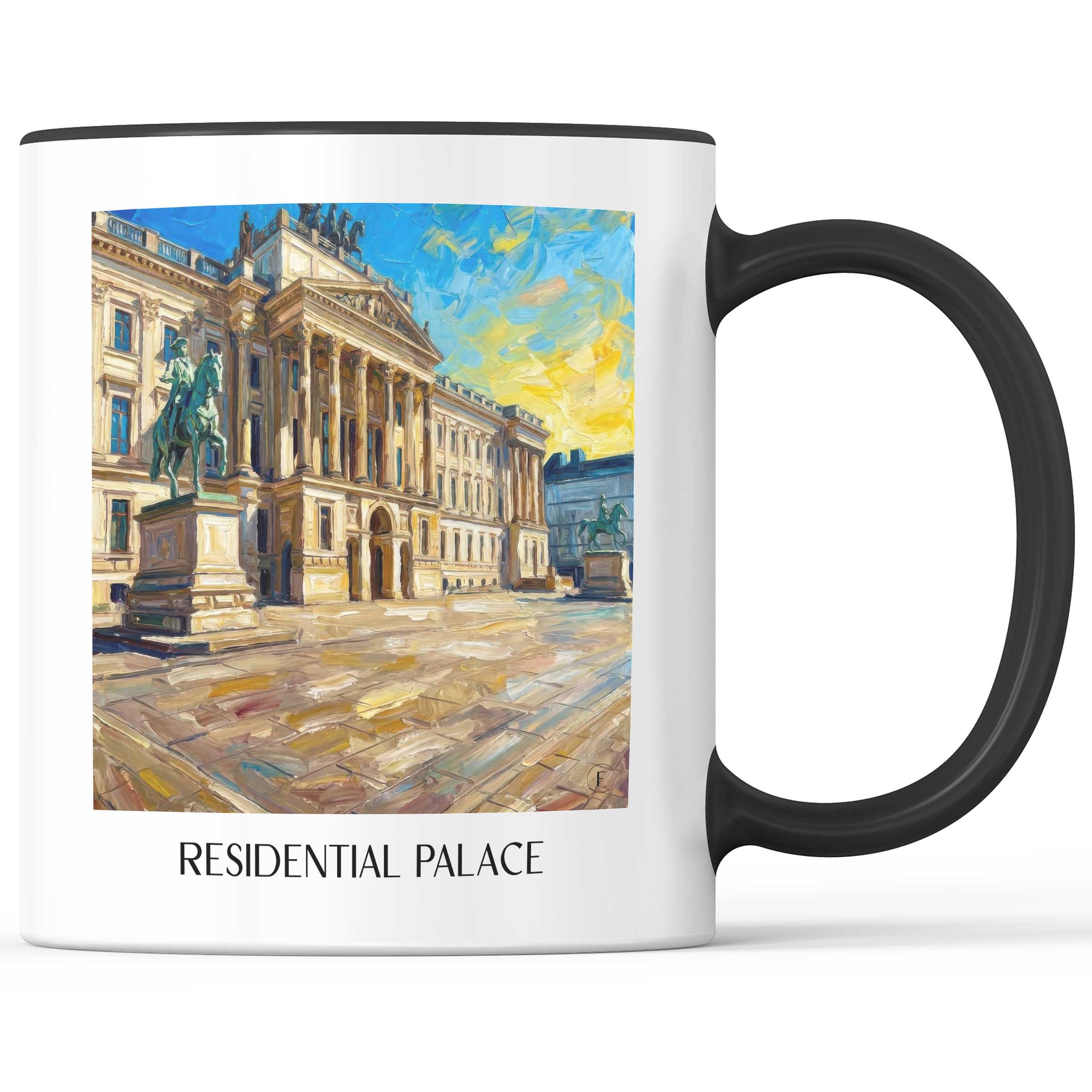 Residenzschloss Kaffeebecher - Braunschweig - Deutschland Becher - Kaffeetasse im Ölgemälde Stil