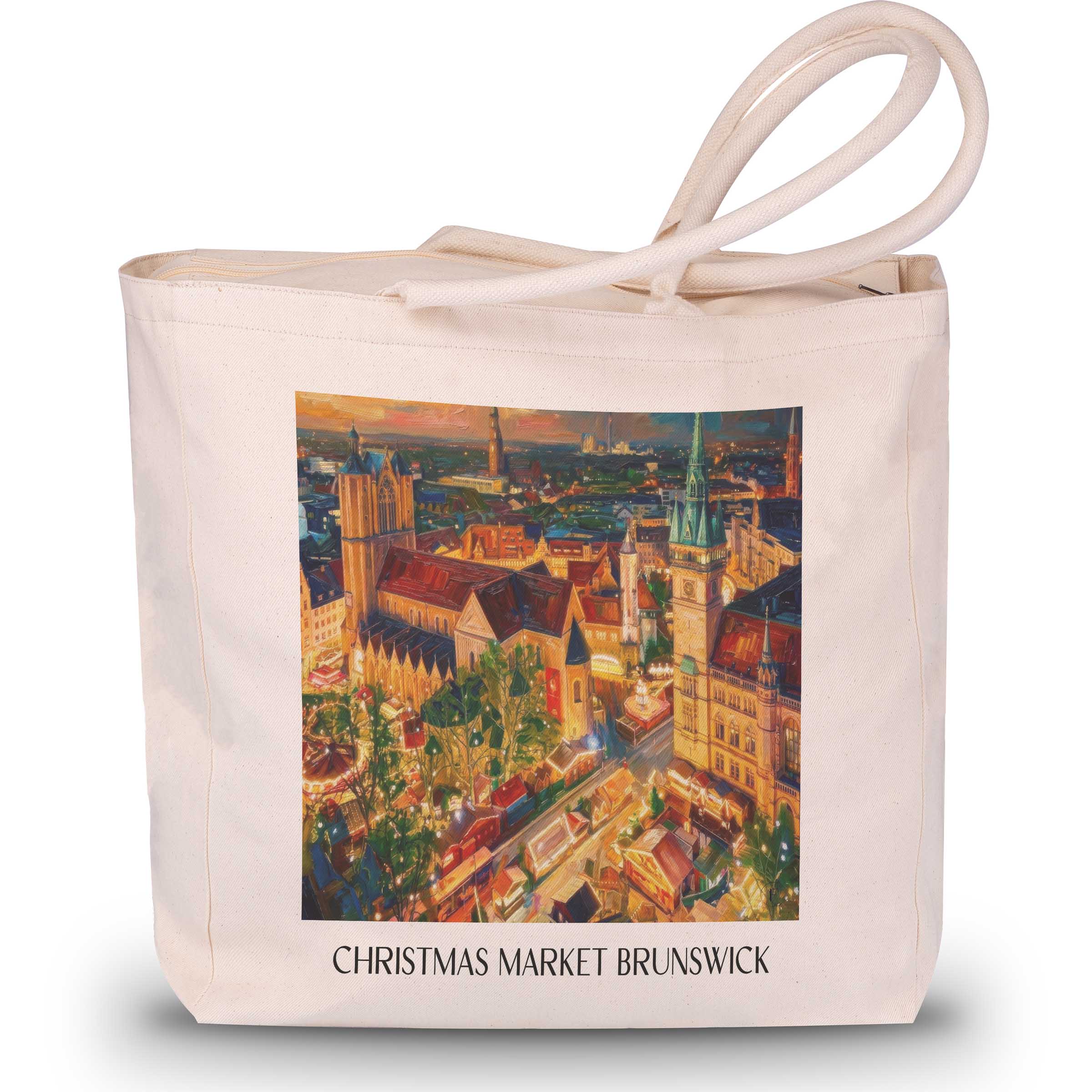 Weihnachtsmarkt Shopping Tasche - Braunschweig - Deutschland Tote Bag - Einkaufstasche im Ölgemälde Stil
