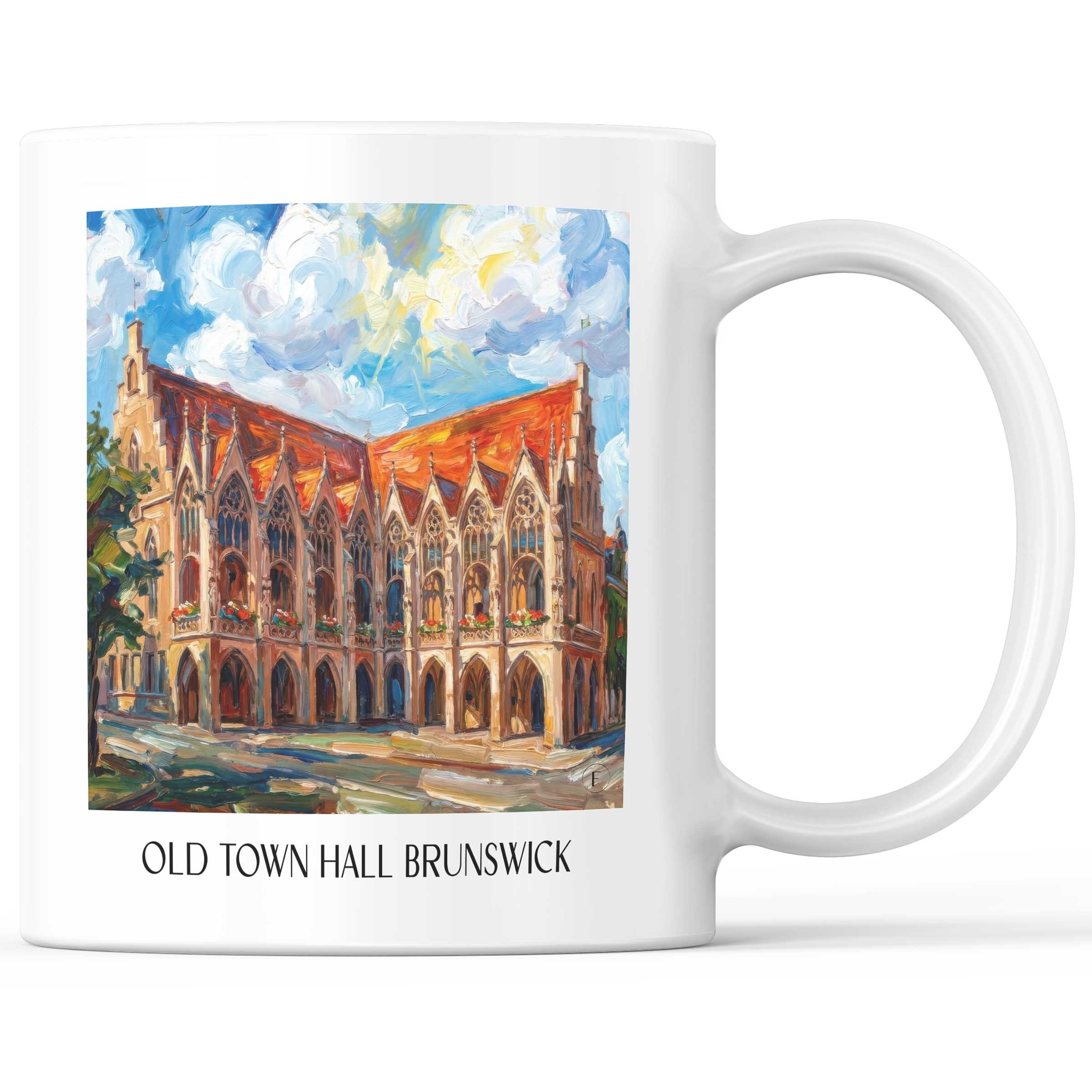 Altstadtrathaus Kaffeebecher - Braunschweig - Deutschland Becher - Kaffeetasse im Ölgemälde Stil
