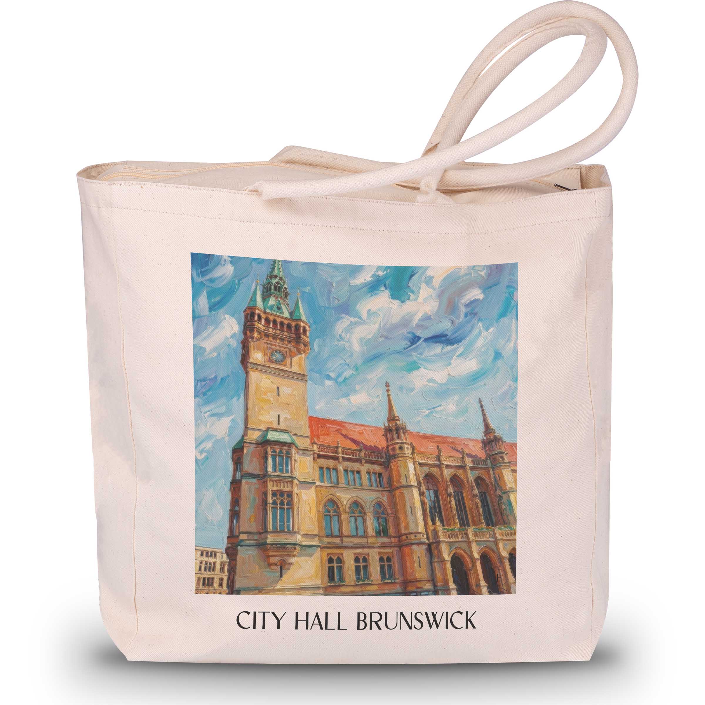 Rathaus Shopping Tasche - Braunschweig - Deutschland Tote Bag - Einkaufstasche im Ölgemälde Stil