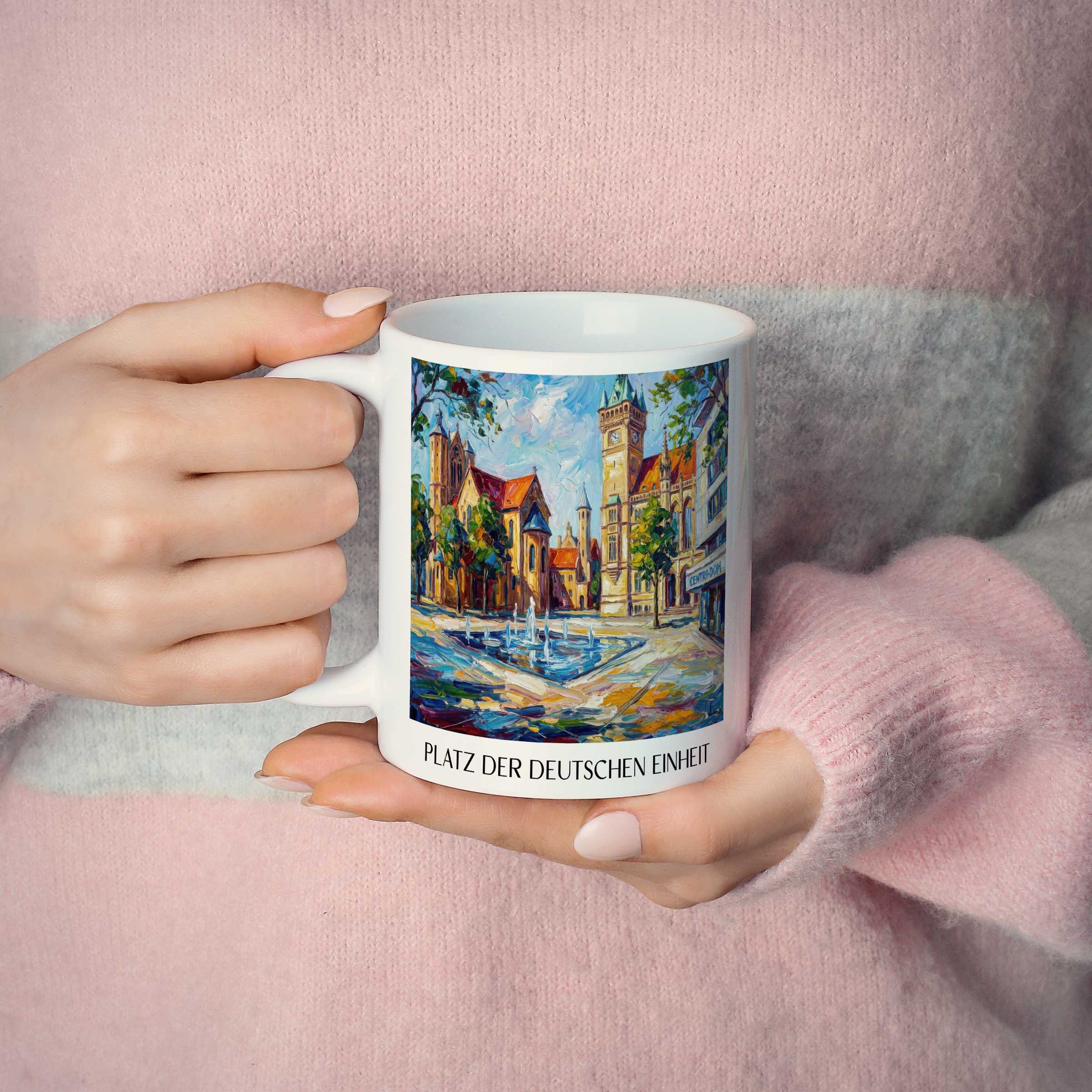 platz-der-deutschen-einheit-braunschweig-deutschland-kaffeebecher-oil-painting-oelgemaelde