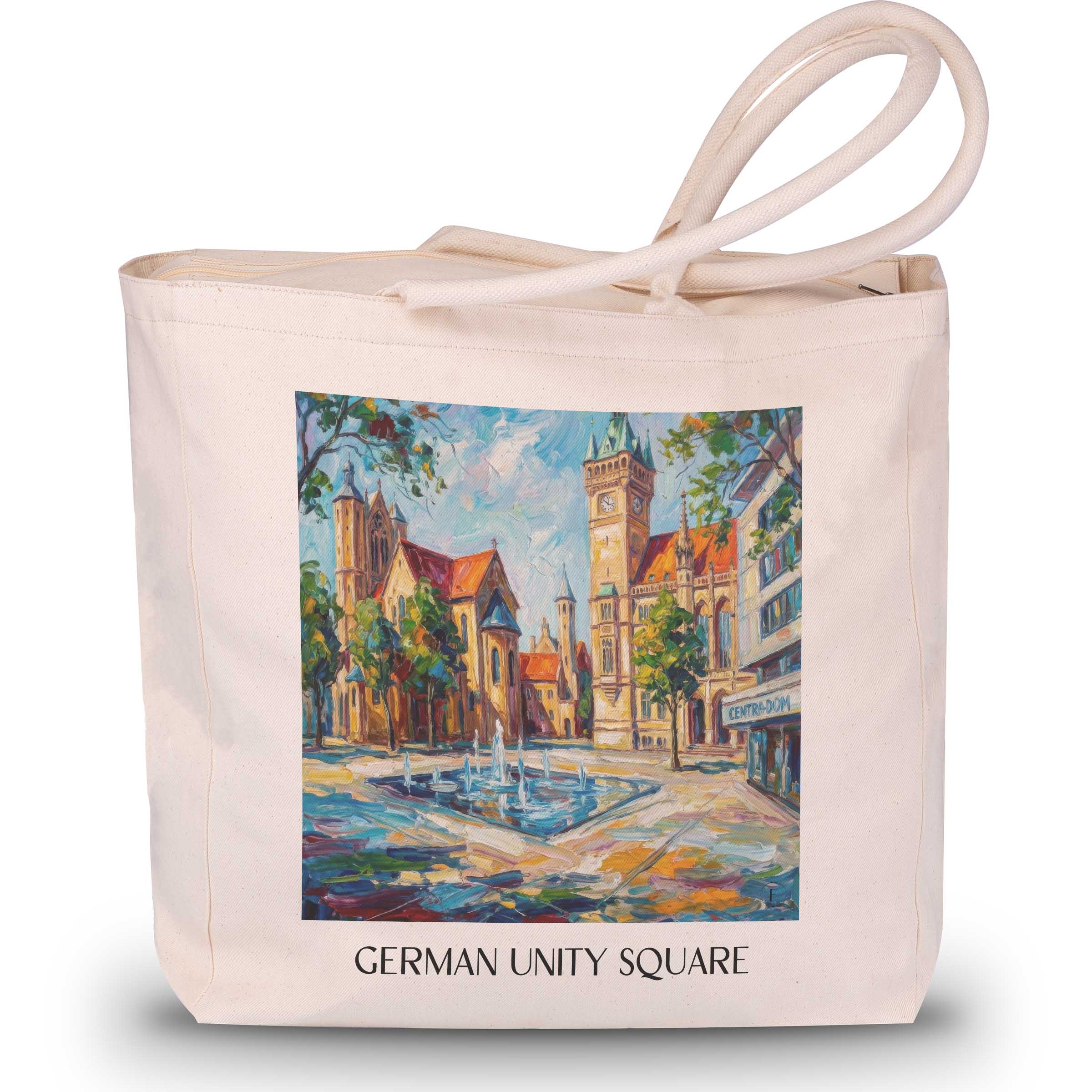Platz der deutschen Einheit Shopping Tasche - Braunschweig - Deutschland Tote Bag - Einkaufstasche im Ölgemälde Stil