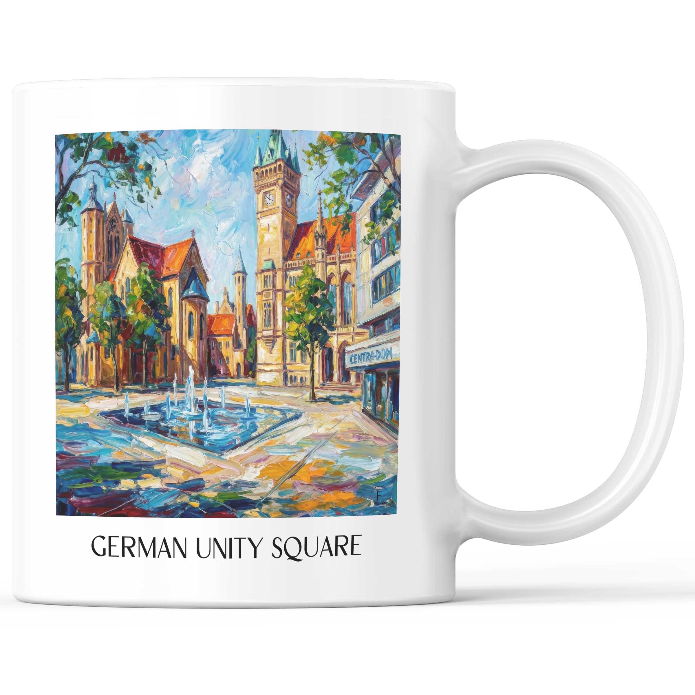Platz der deutschen Einheit Kaffeebecher - Braunschweig - Deutschland Becher - Kaffeetasse im Ölgemälde Stil