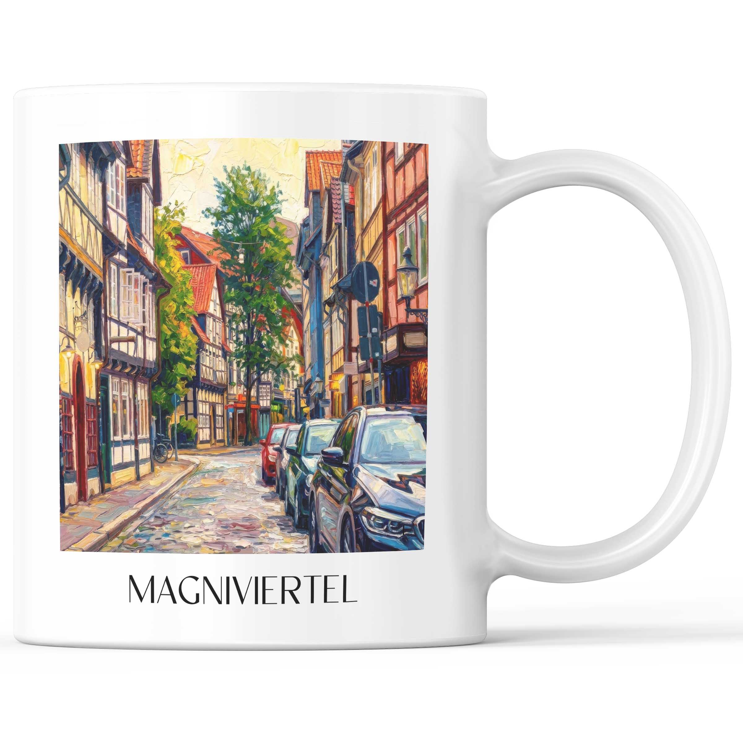 Magniviertel Kaffeebecher - Braunschweig - Deutschland Becher - Kaffeetasse im Ölgemälde Stil