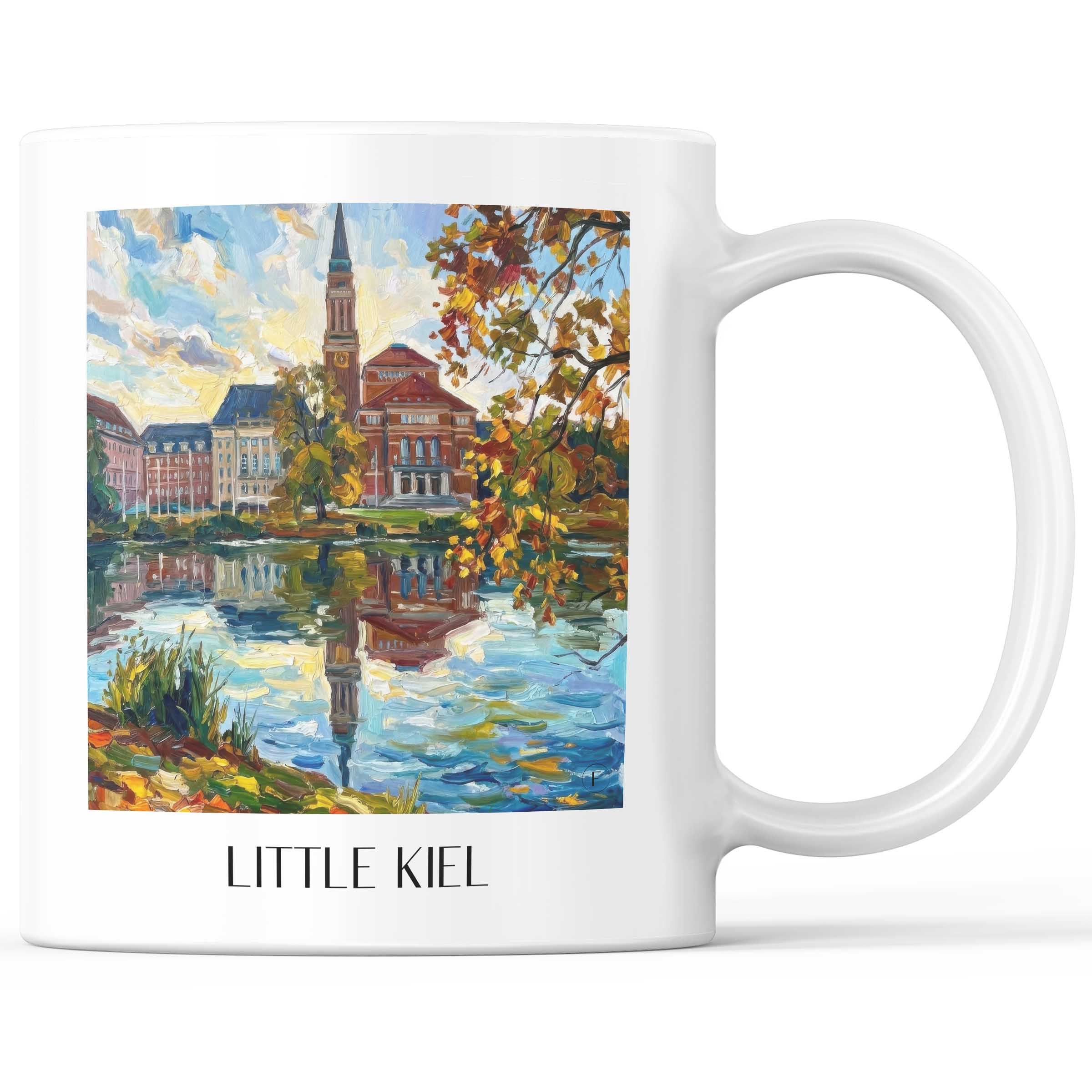 Kleiner Kiel Kaffeebecher - Schleswig-Holstein - Deutschland Becher - Kaffeetasse im Ölgemälde Stil