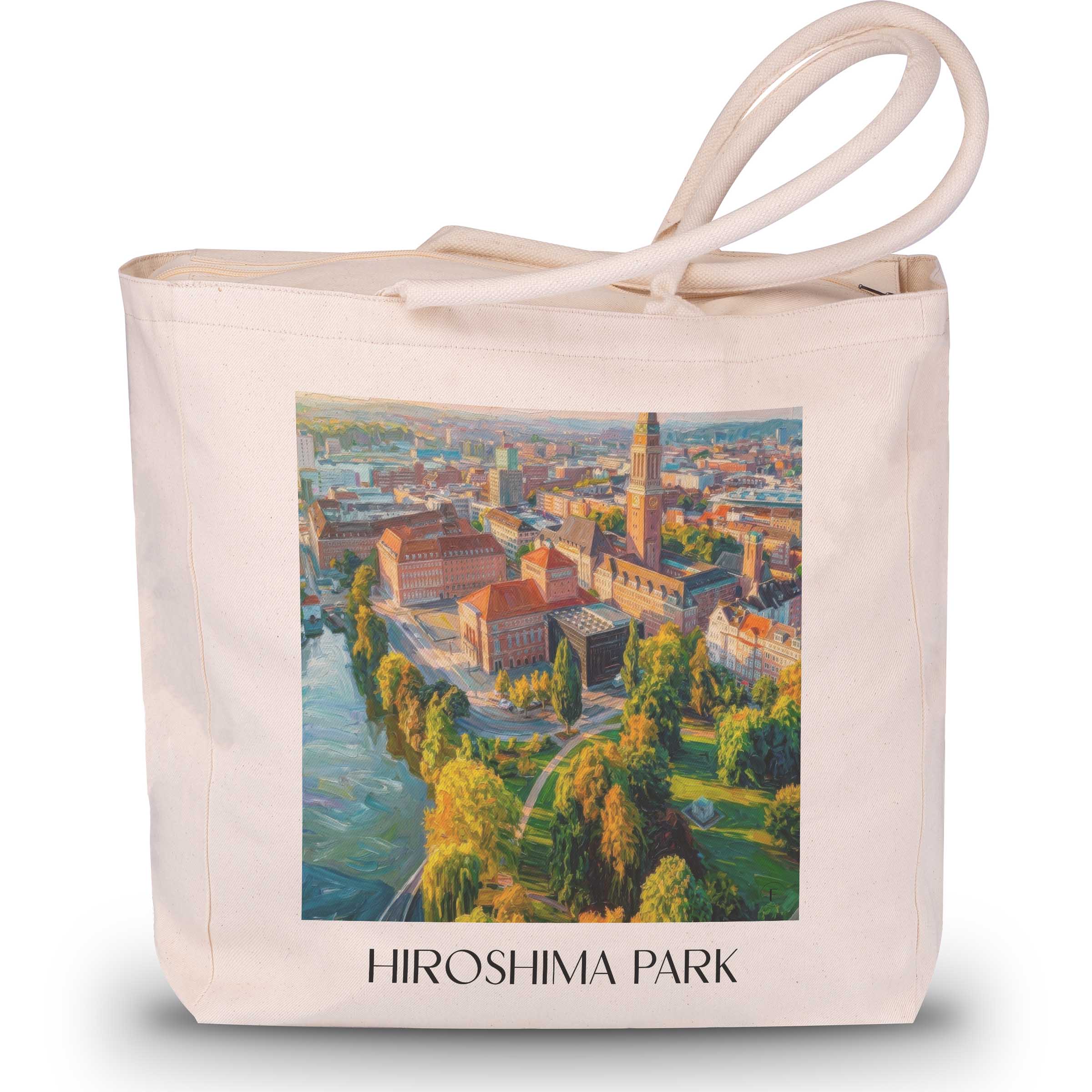 Hiroshimapark Shopping Tasche - Kiel - Deutschland Tote Bag - Einkaufstasche im Ölgemälde Stil