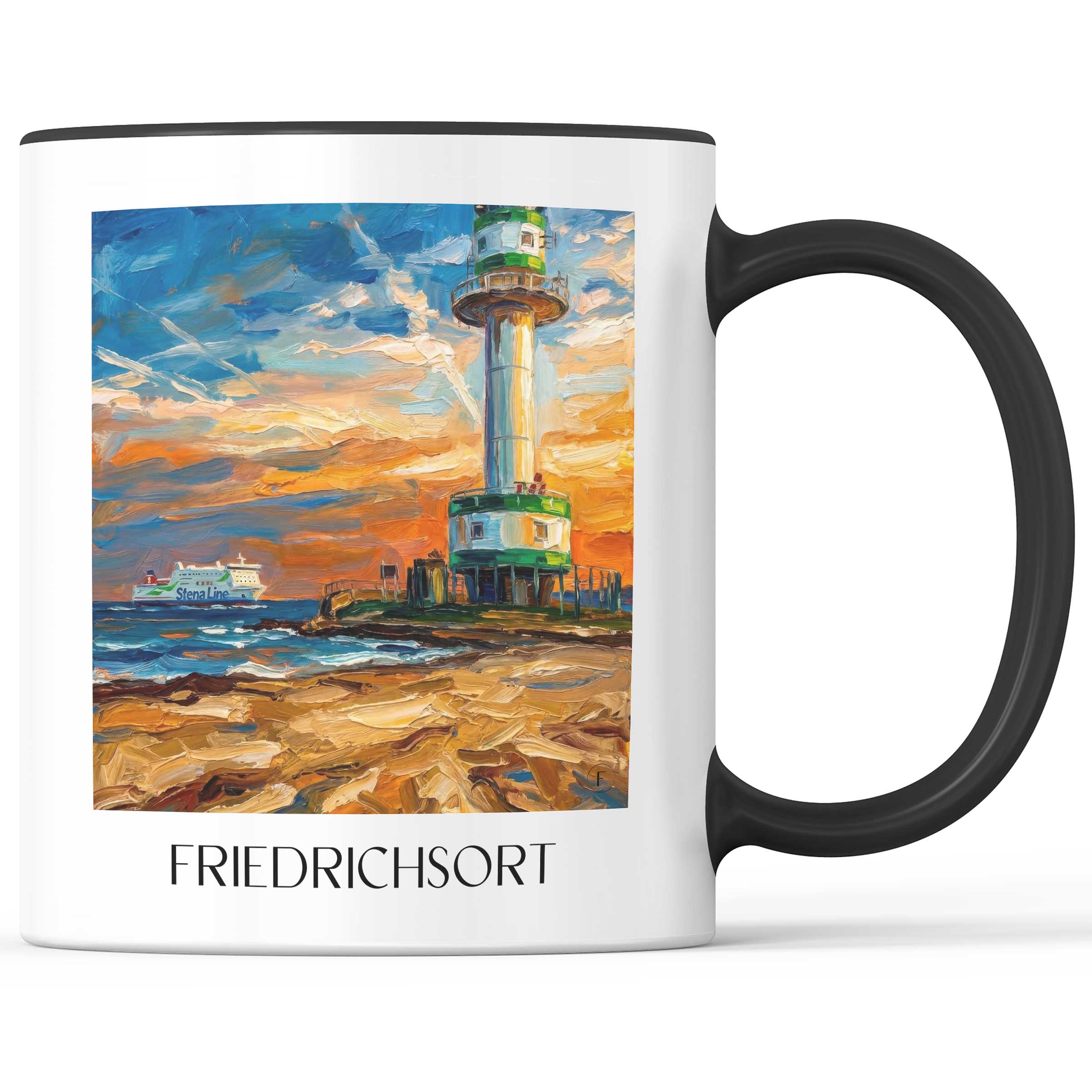 Friedrichsort Kaffeebecher - Kiel - Deutschland Becher - Kaffeetasse im Ölgemälde Stil