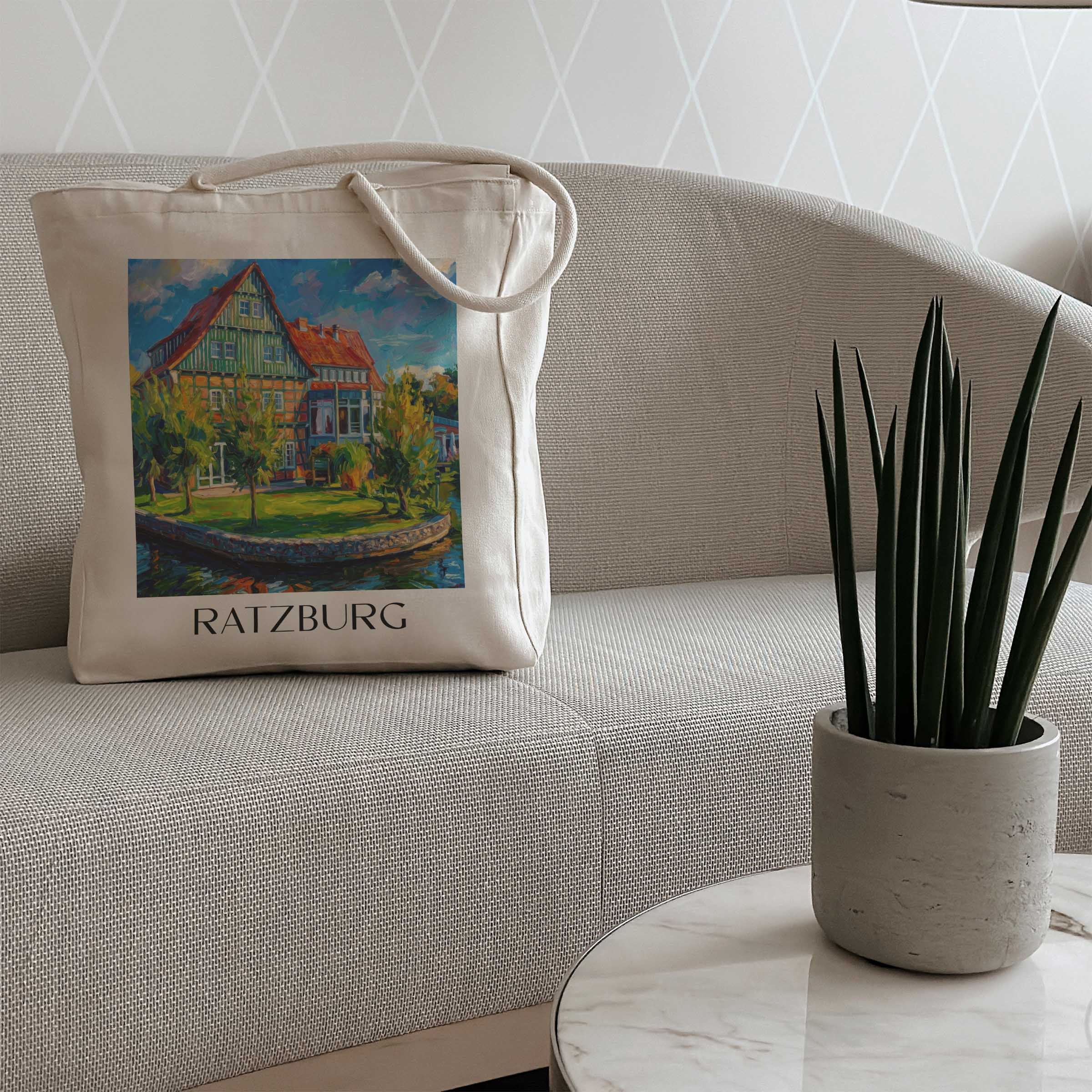 ratzburg-schleswig-holstein-deutschland-einkaufstasche-oil-painting-oelgemaelde