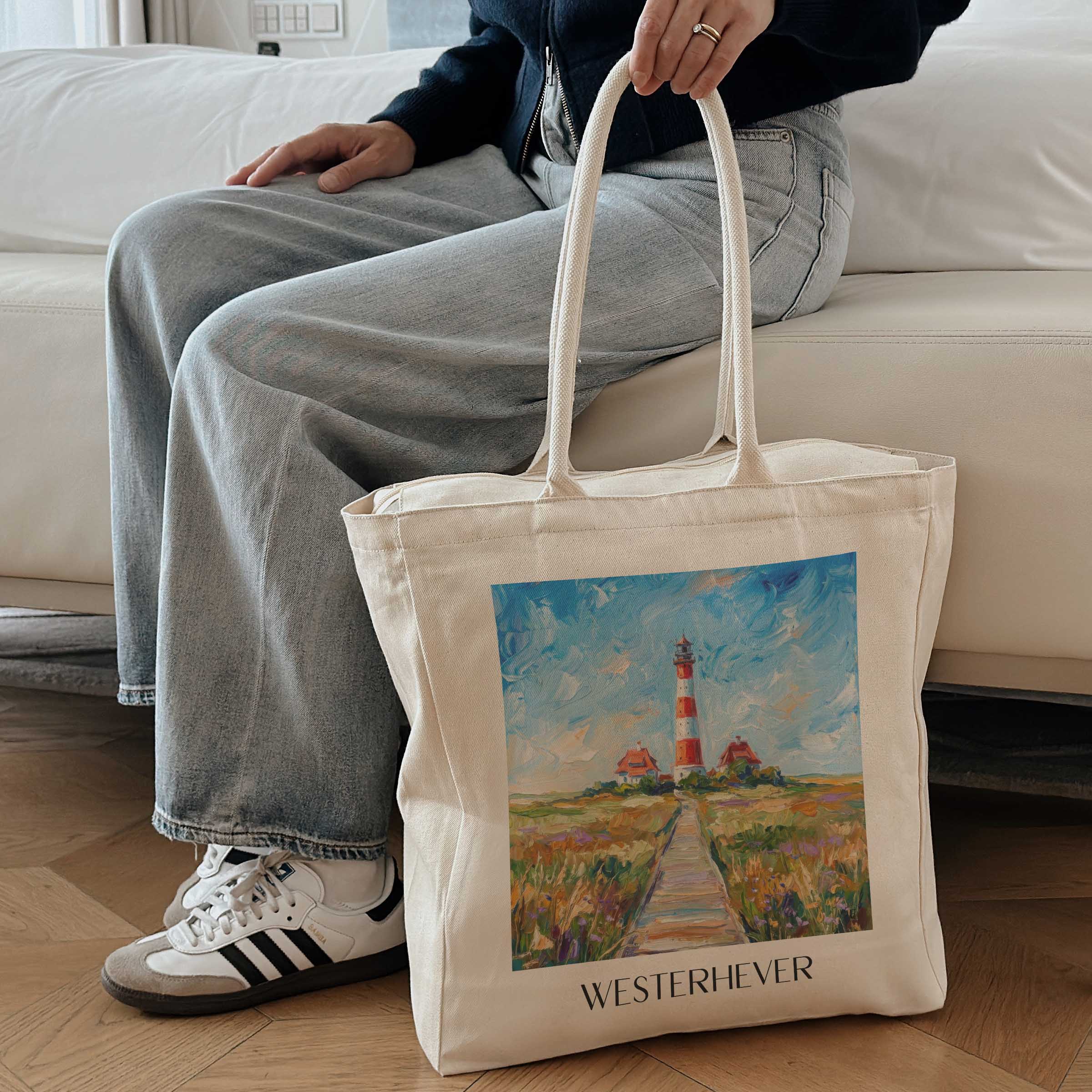 westerhever-schleswig-deutschland-einkaufstasche-oil-painting-oelgemaelde