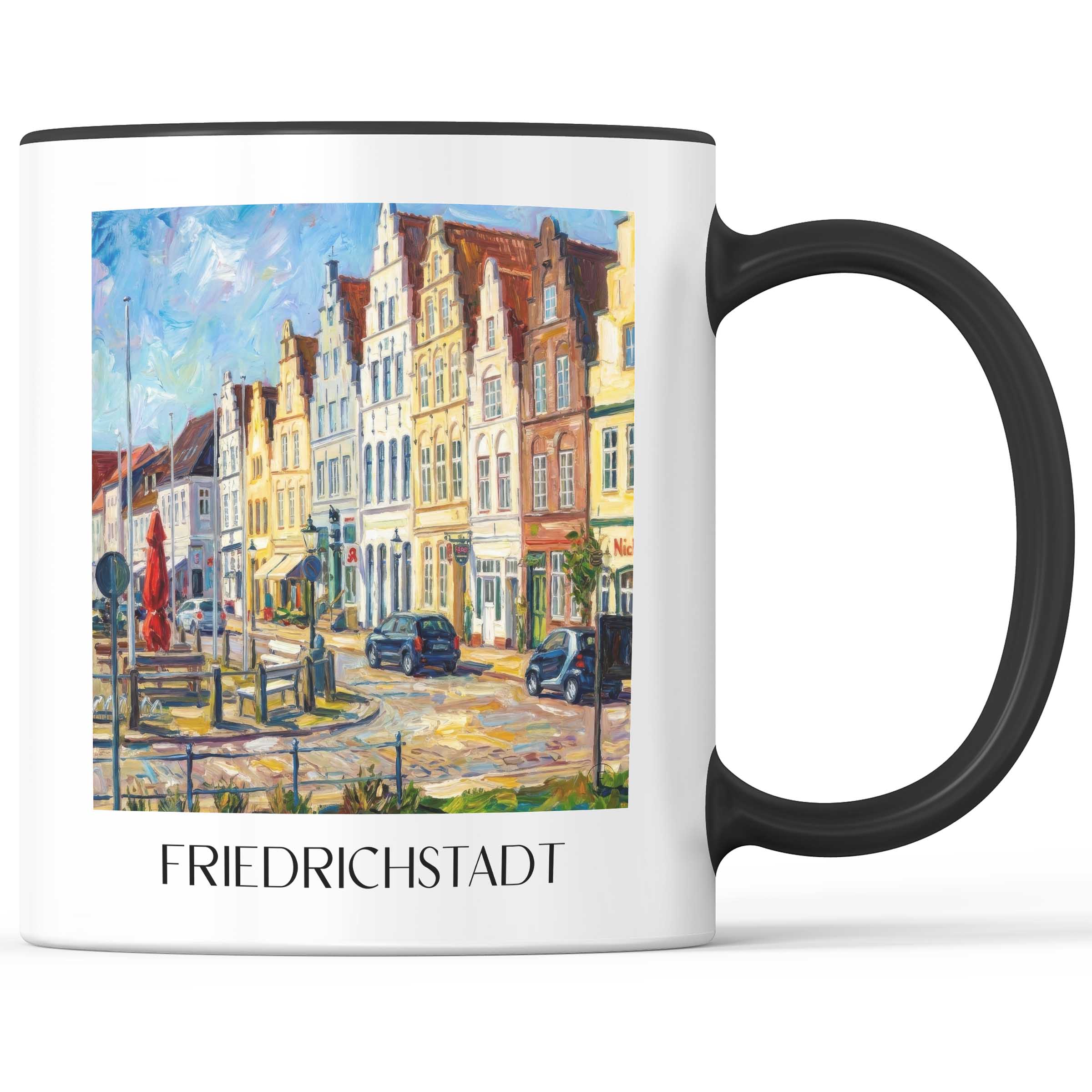 Friedrichstadt Kaffeebecher - Schleswig - Deutschland Becher - Kaffeetasse im Ölgemälde Stil