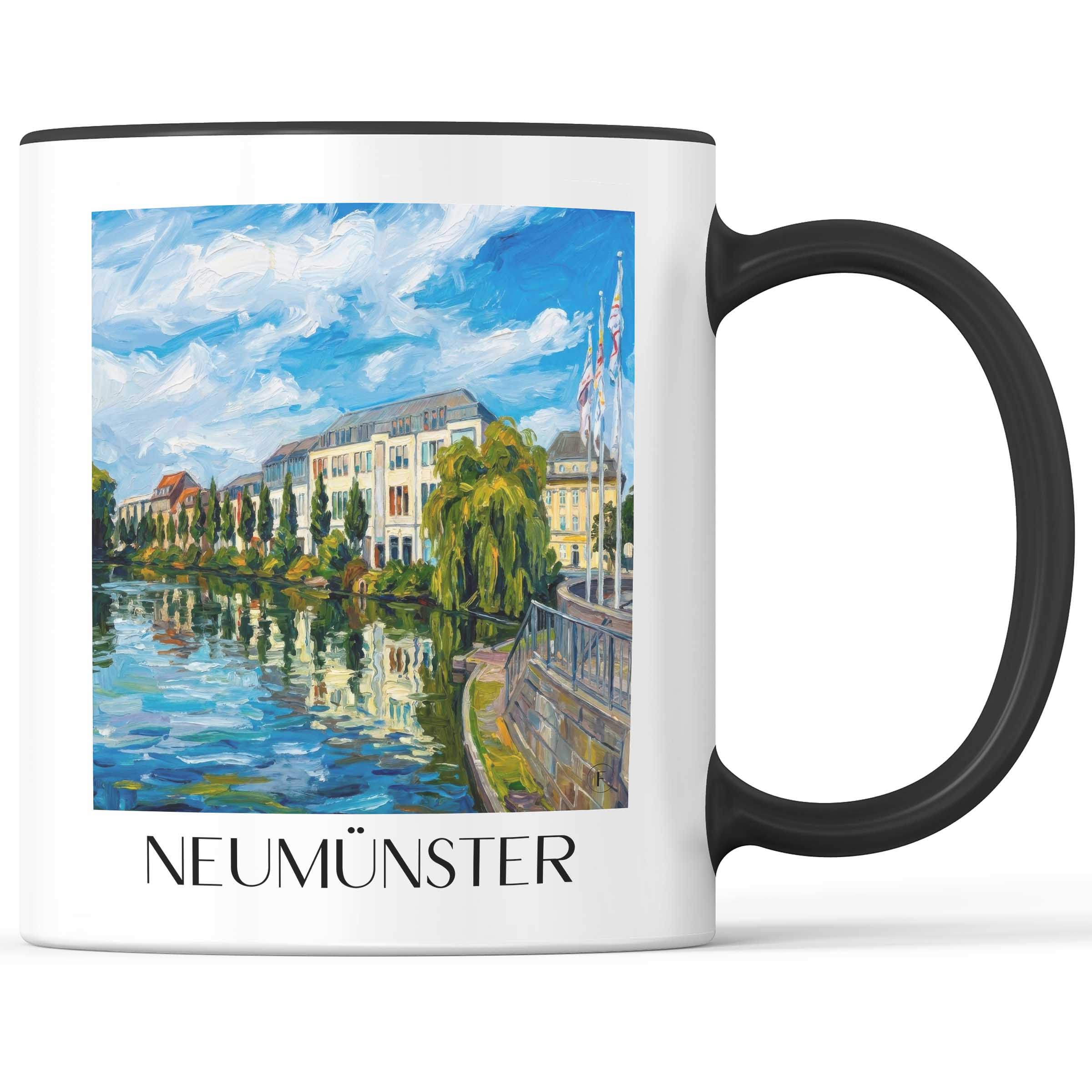 Neumünster Kaffeebecher - Schleswig-Holstein - Deutschland Becher - Kaffeetasse im Ölgemälde Stil