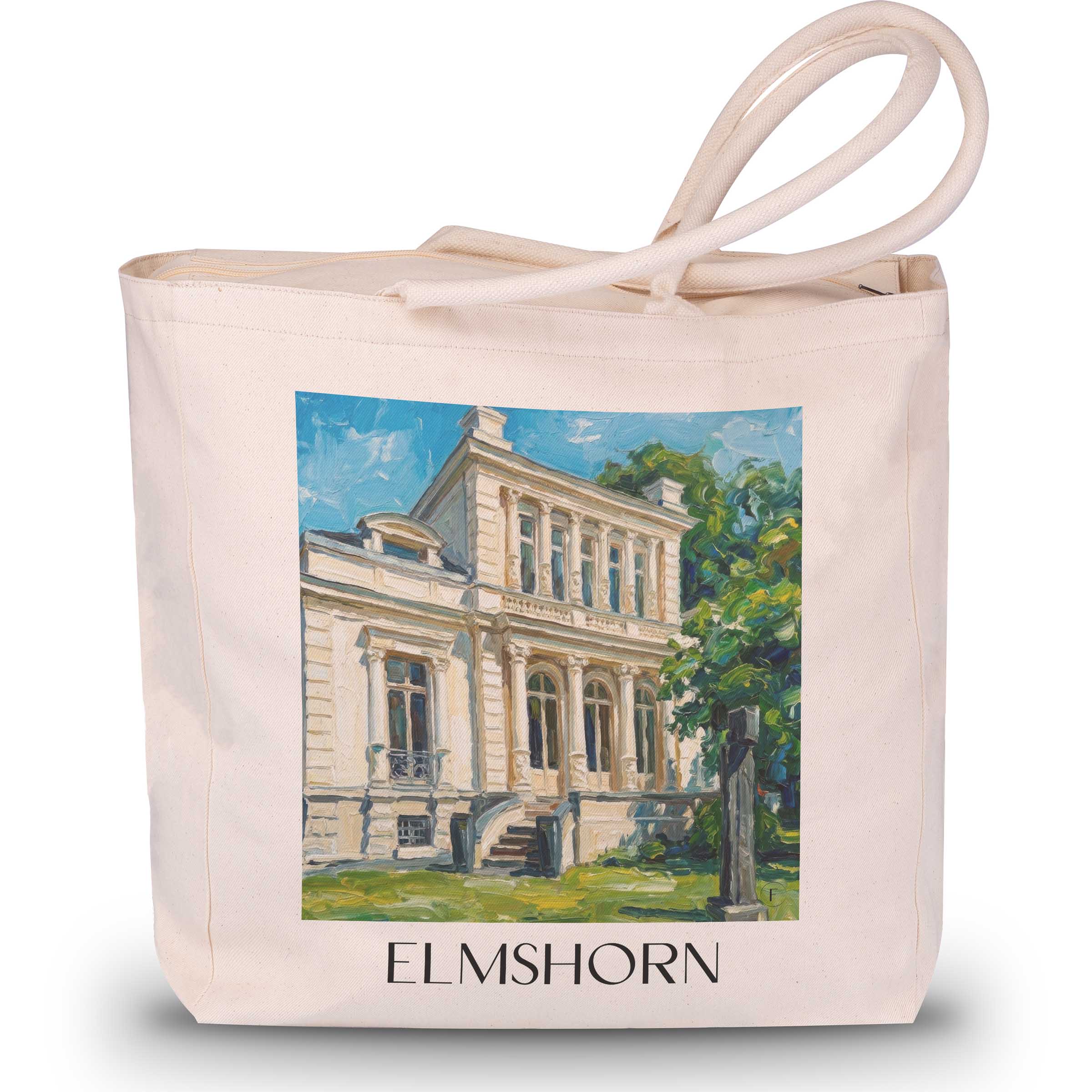 Elmshorn Shopping Tasche - Schleswig-Holstein - Deutschland Tote Bag - Einkaufstasche im Ölgemälde Stil