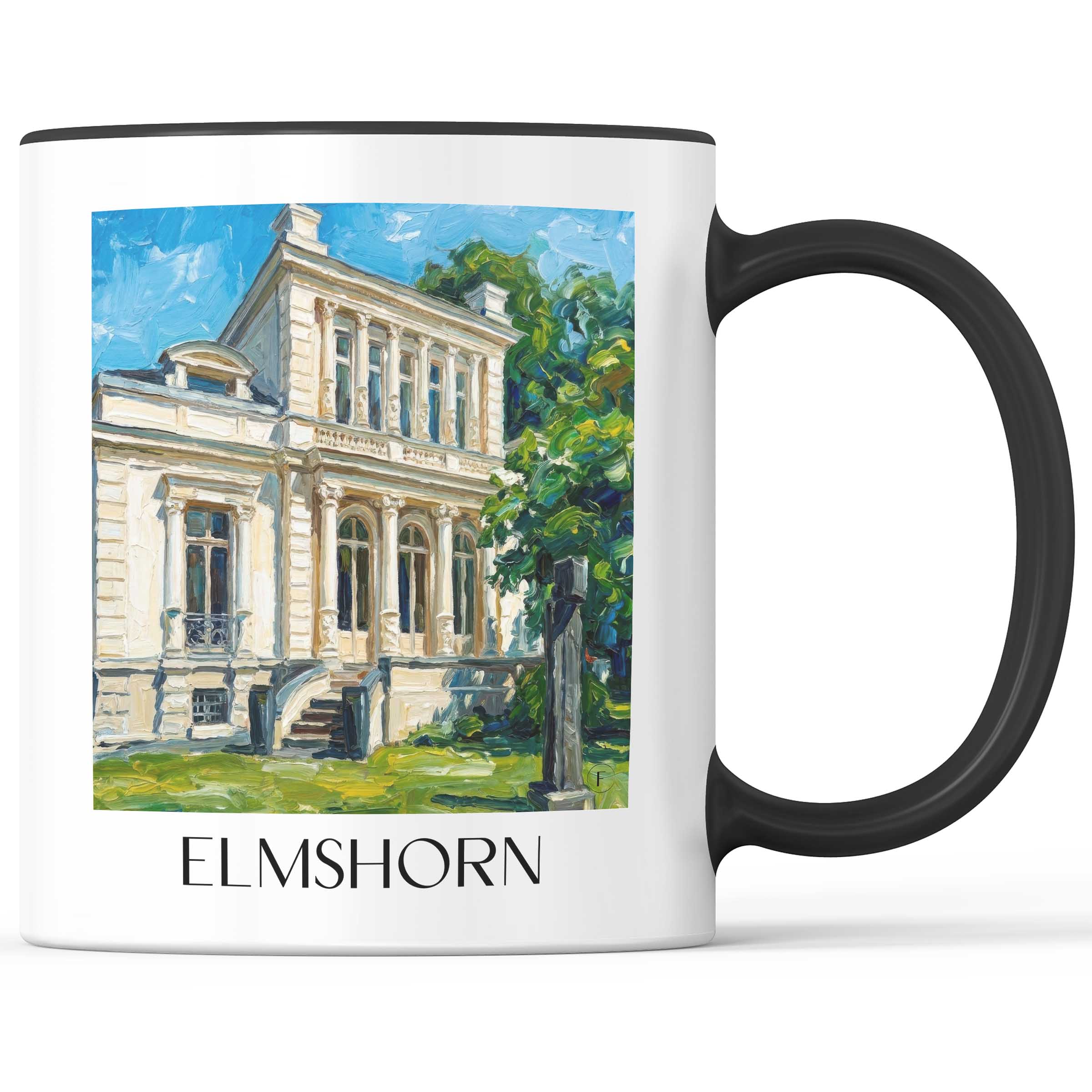 Elmshorn Kaffeebecher - Schleswig-Holstein - Deutschland Becher - Kaffeetasse im Ölgemälde Stil
