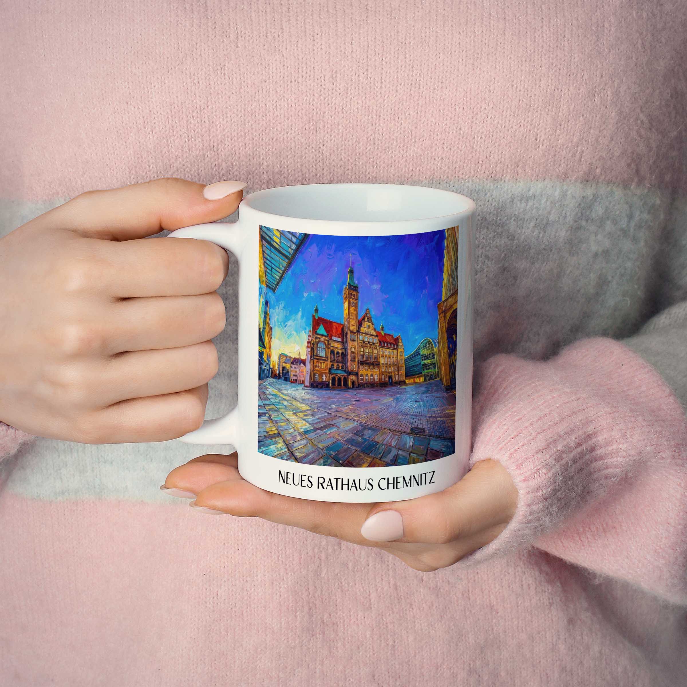neues-rathaus-chemnitz-deutschland-kaffeebecher-oil-painting-oelgemaelde