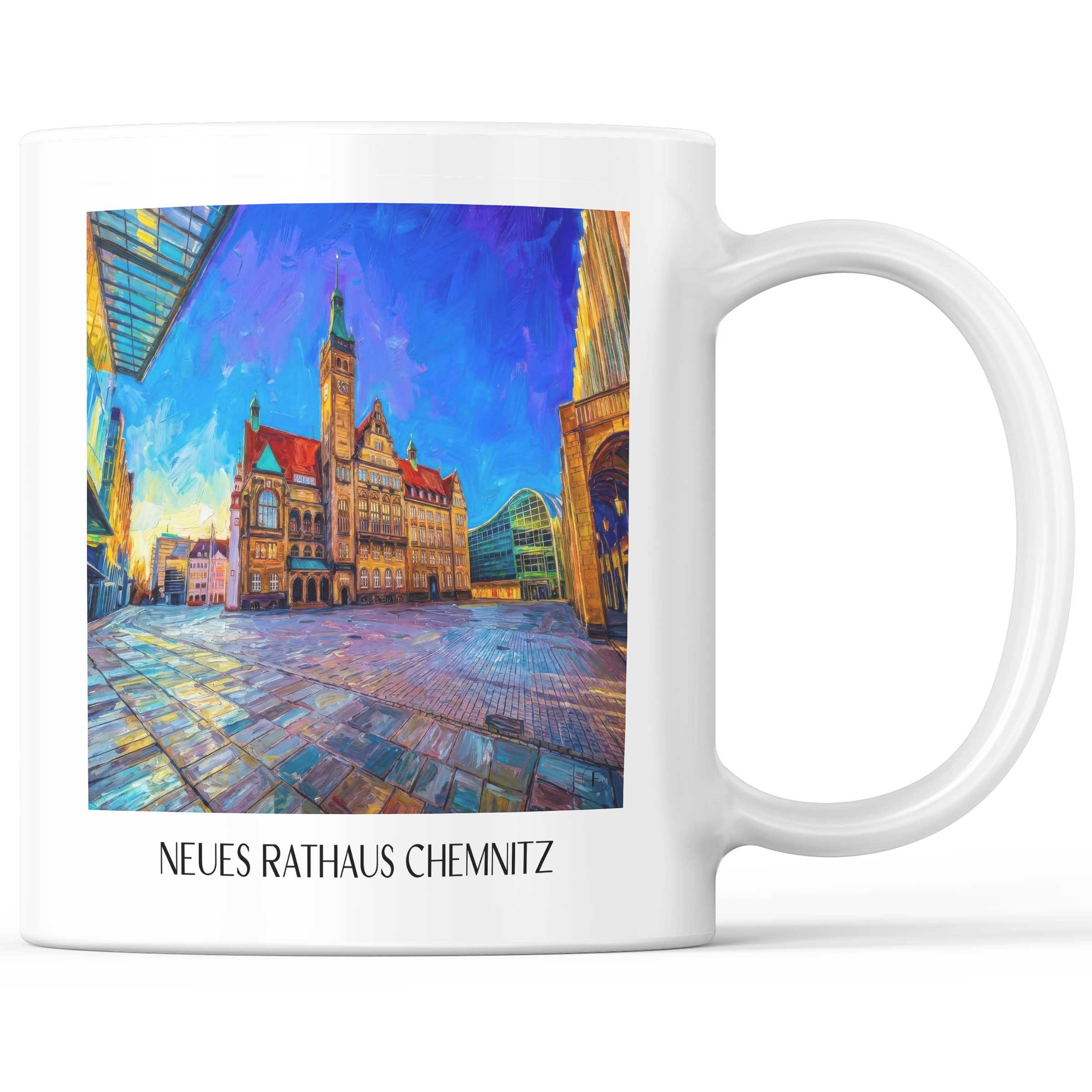 neues-rathaus-chemnitz-deutschland-kaffeebecher-oil-painting-oelgemaelde