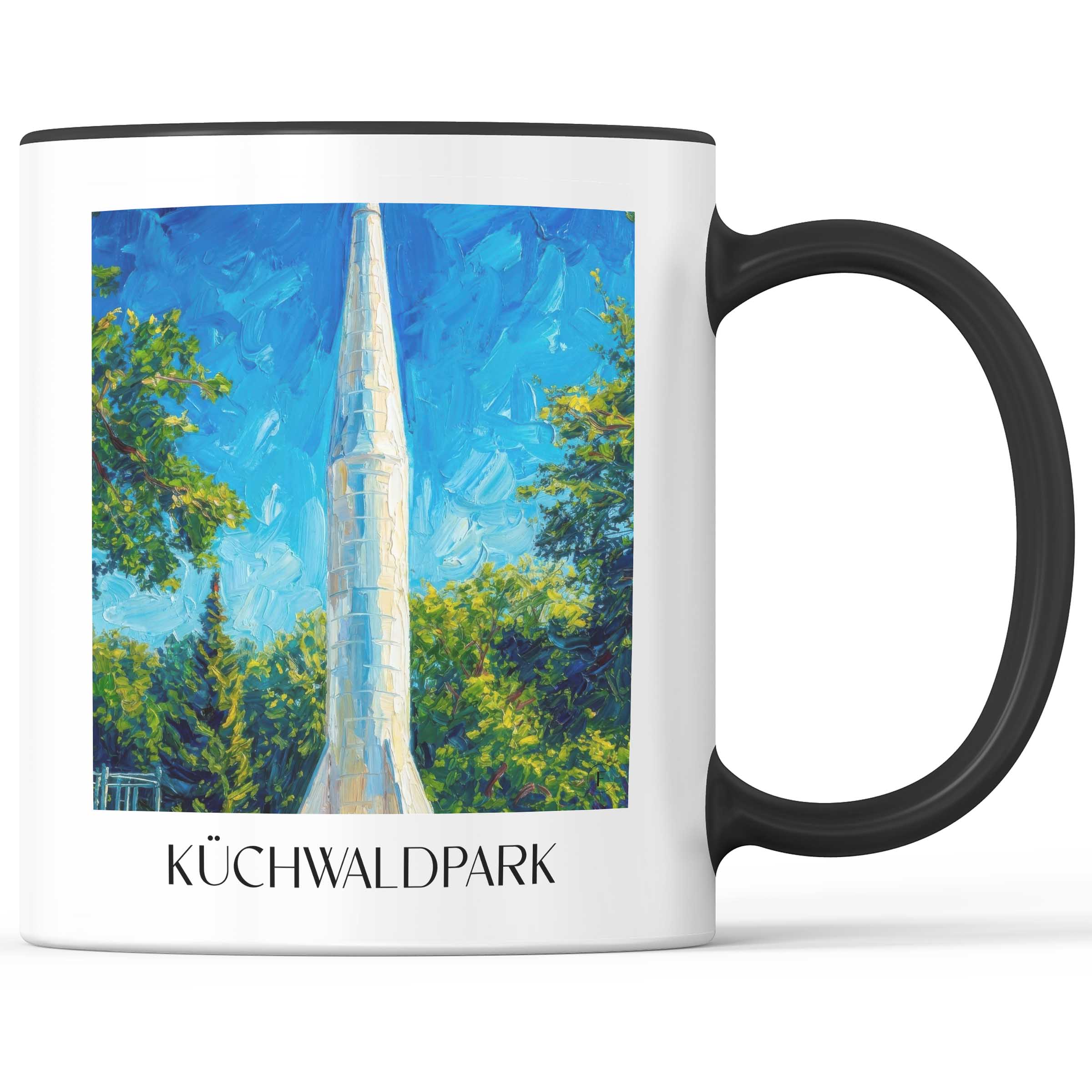 Küchwaldpark Kaffeebecher - Chemnitz - Deutschland Becher - Kaffeetasse im Ölgemälde Stil