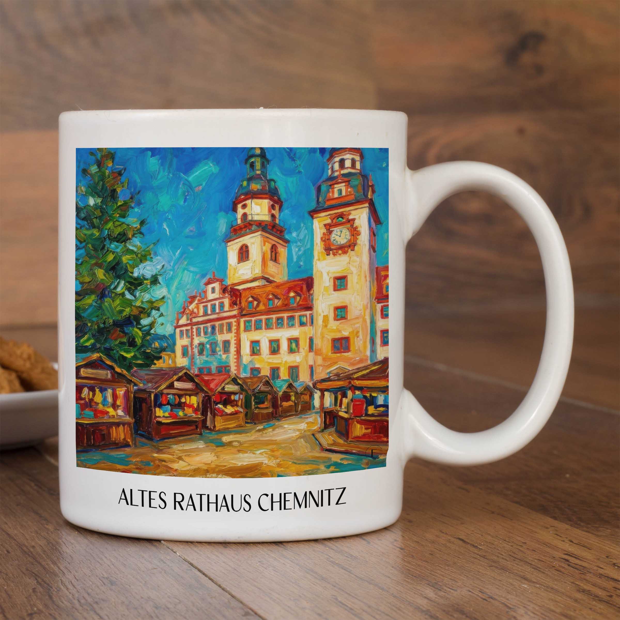 altes-rathaus-chemnitz-deutschland-kaffeebecher-oil-painting-oelgemaelde