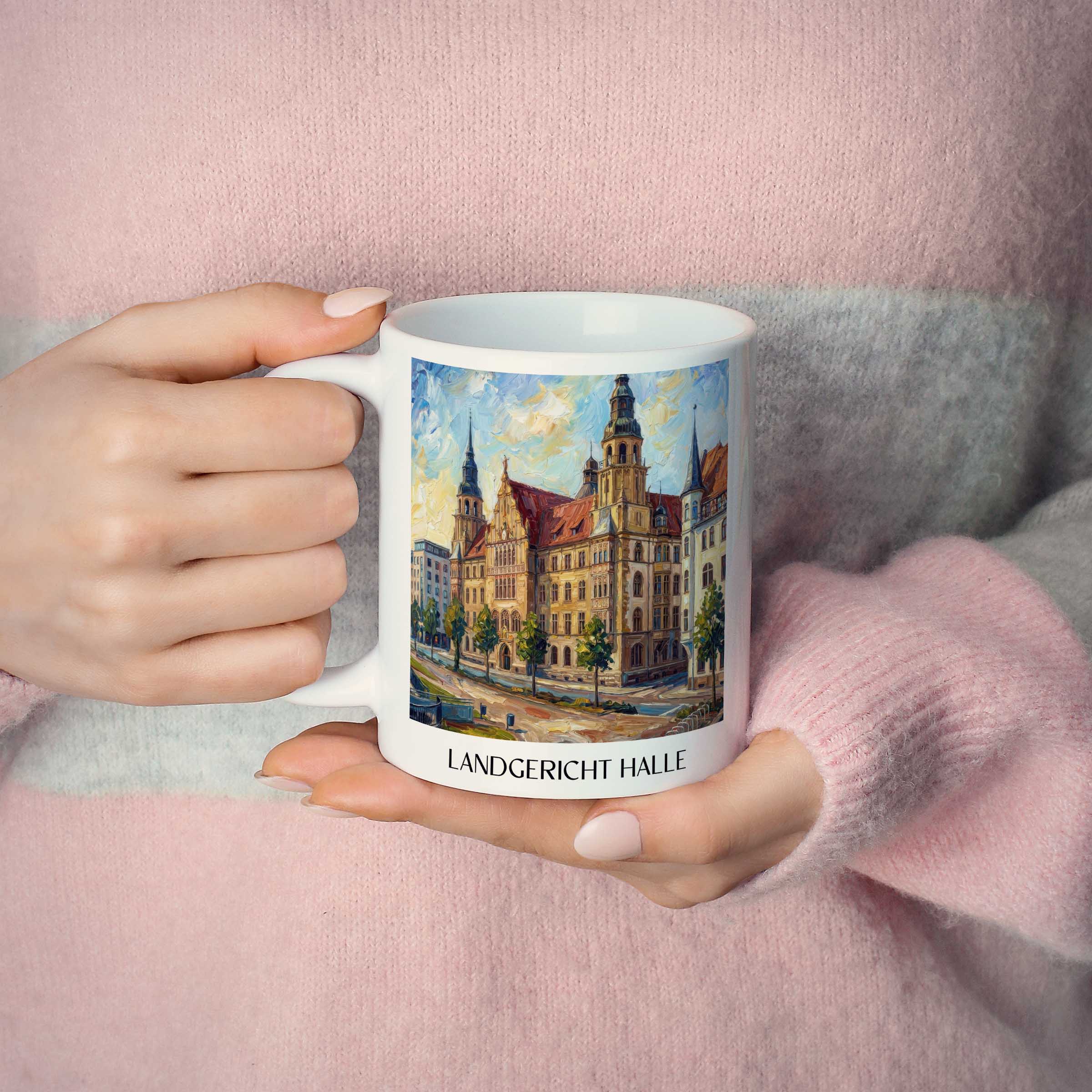 landgericht-halle-deutschland-kaffeebecher-oil-painting-oelgemaelde