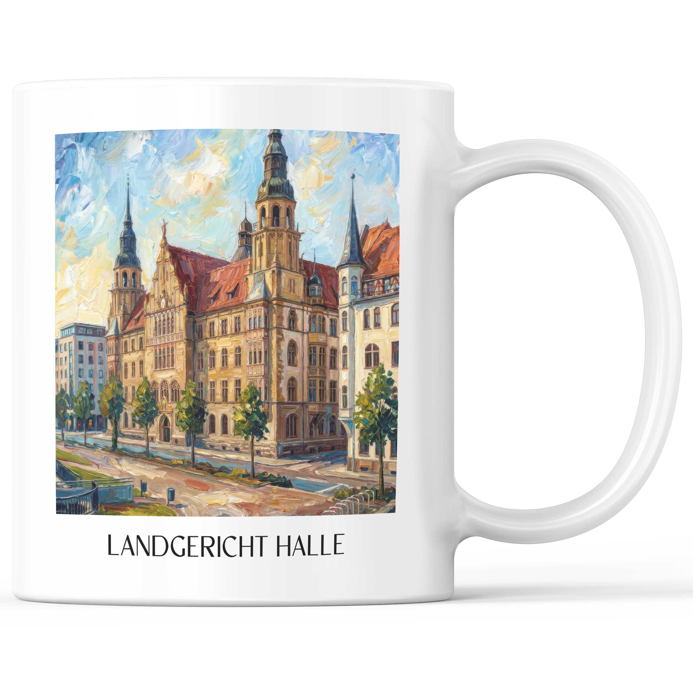 landgericht-halle-deutschland-kaffeebecher-oil-painting-oelgemaelde