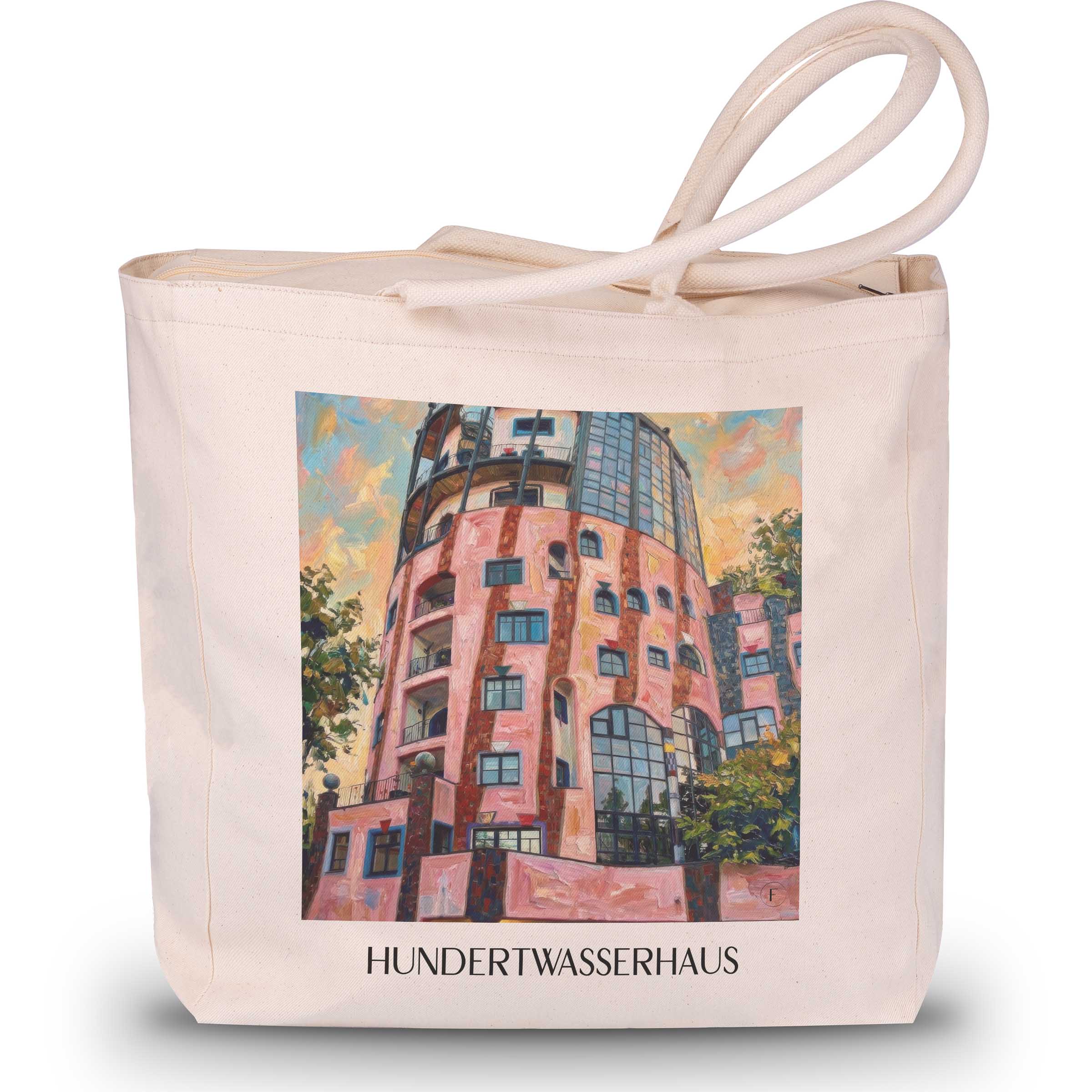 hundertwasserhaus-magdeburg-deutschland-einkaufstasche-oil-painting-oelgemaelde