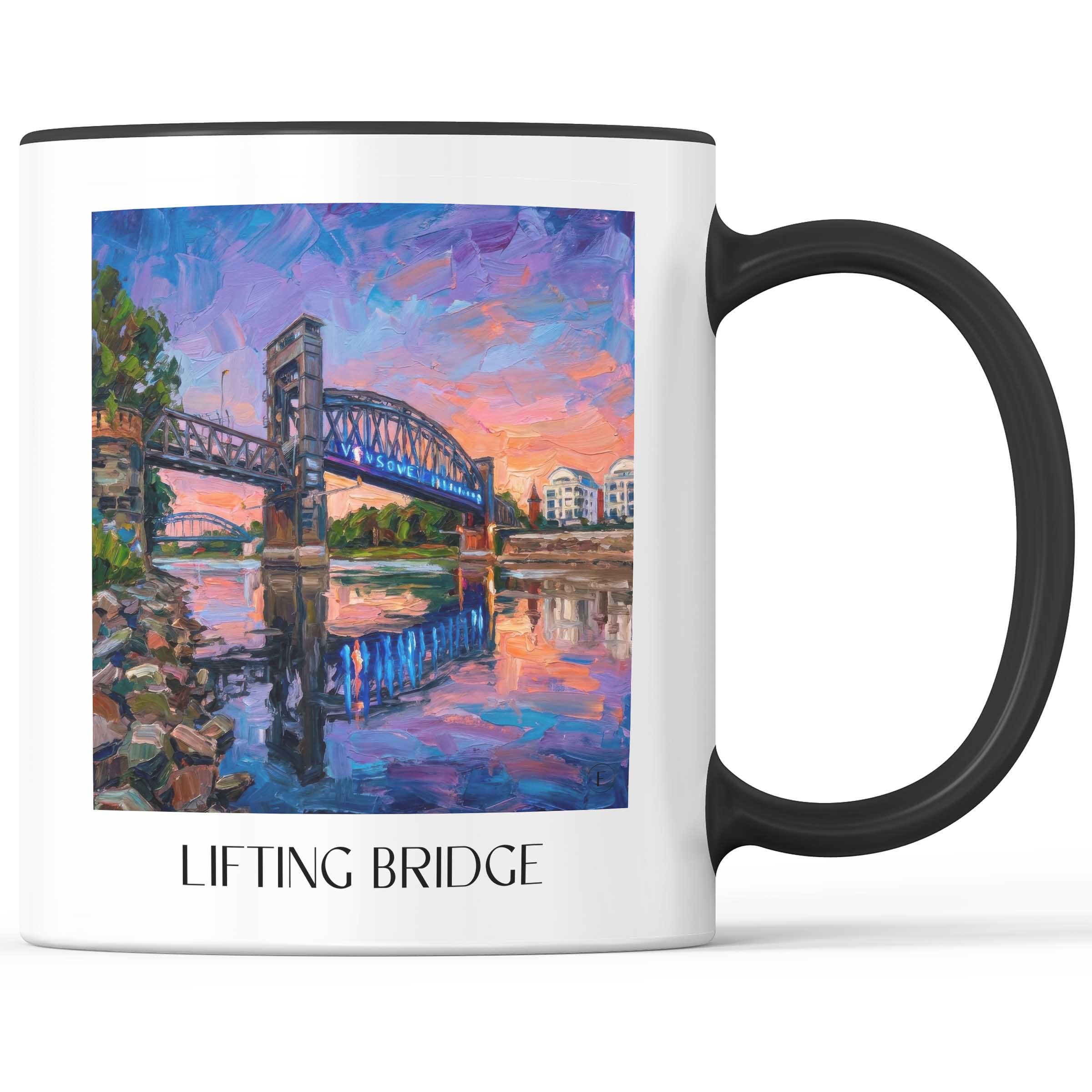 Hubbrücke Kaffeebecher - Magdeburg - Deutschland Becher - Kaffeetasse im Ölgemälde Stil