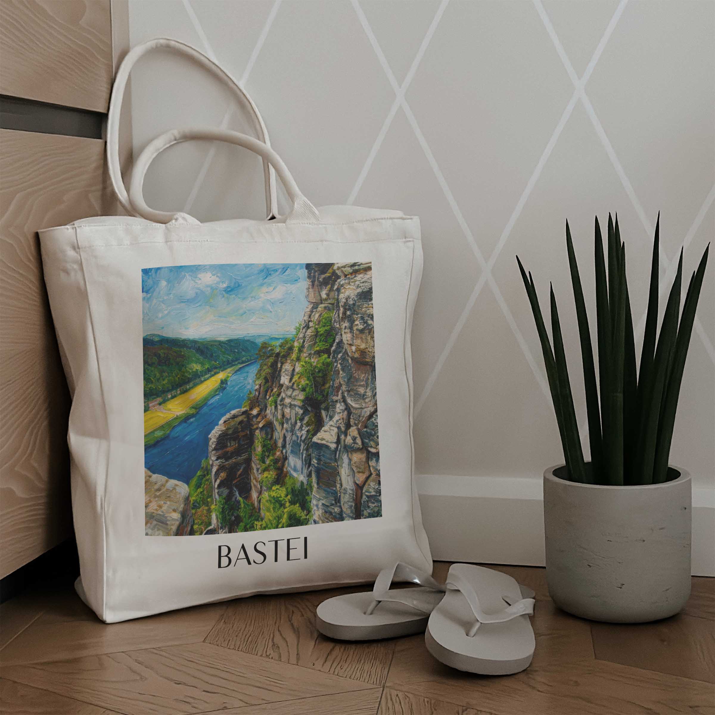 bastei-sächsische-schweiz-deutschland-einkaufstasche-oil-painting-oelgemaelde