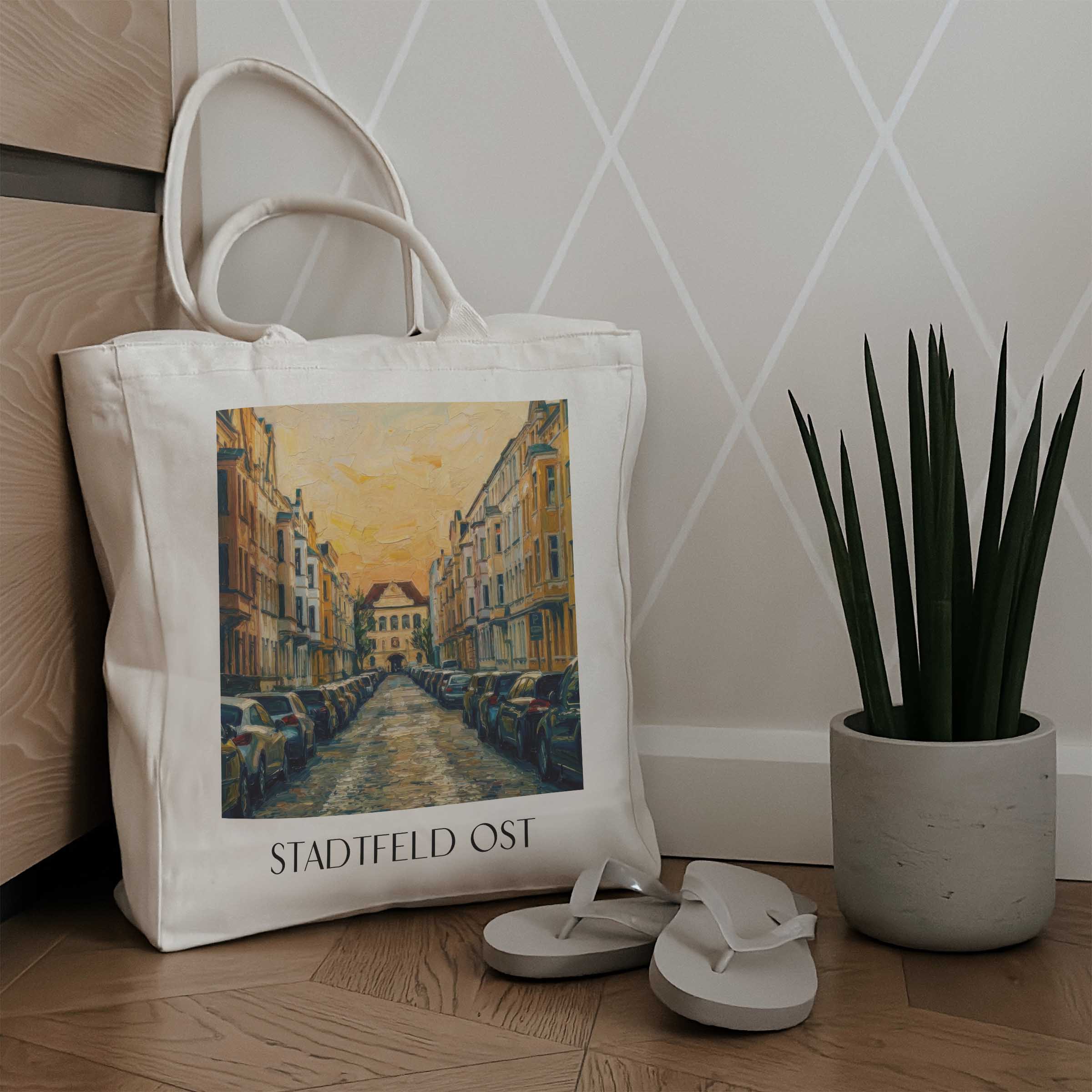 stadtfeld-ost-magdeburg-deutschland-einkaufstasche-oil-painting-oelgemaelde