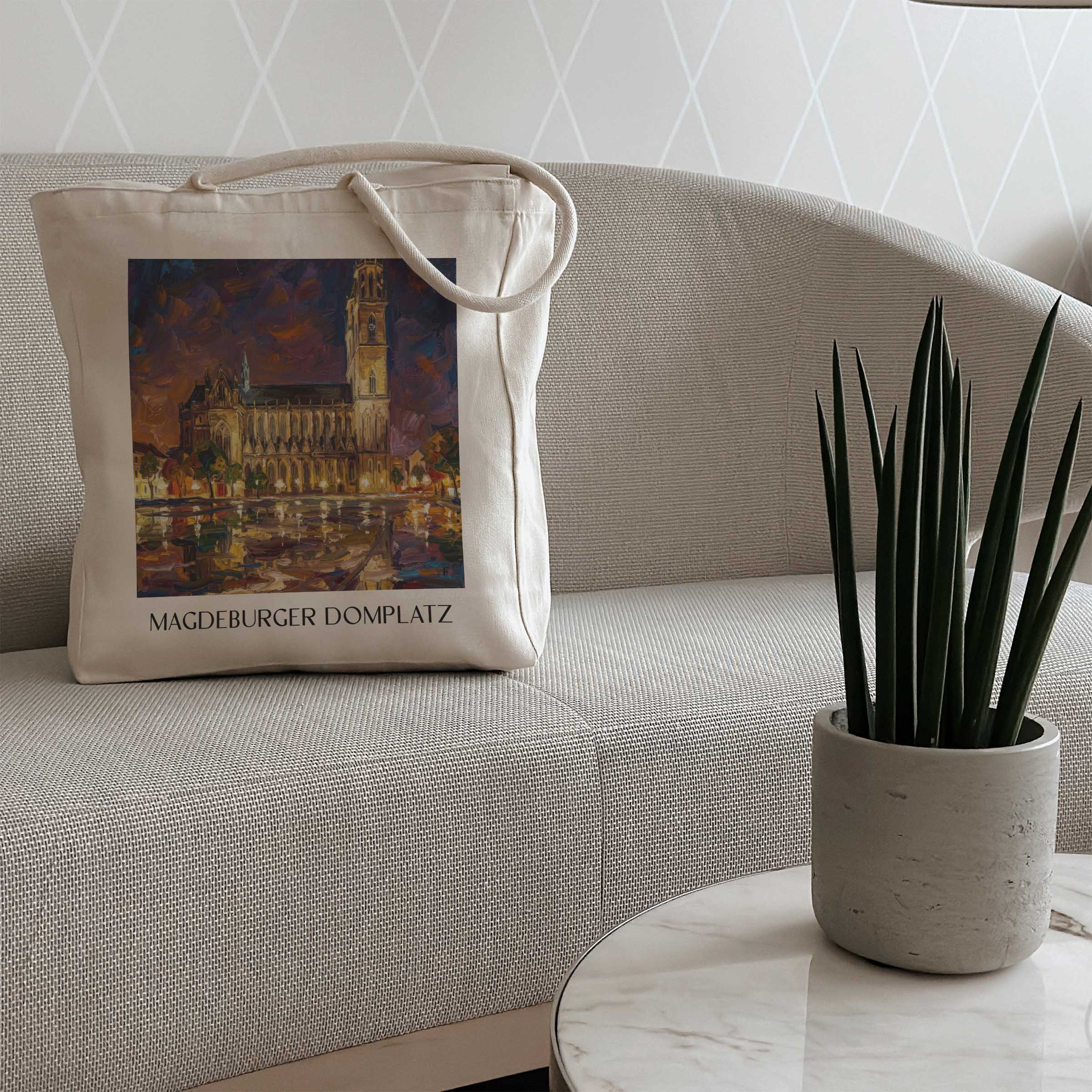 domplatz-magdeburg-deutschland-einkaufstasche-oil-painting-oelgemaelde