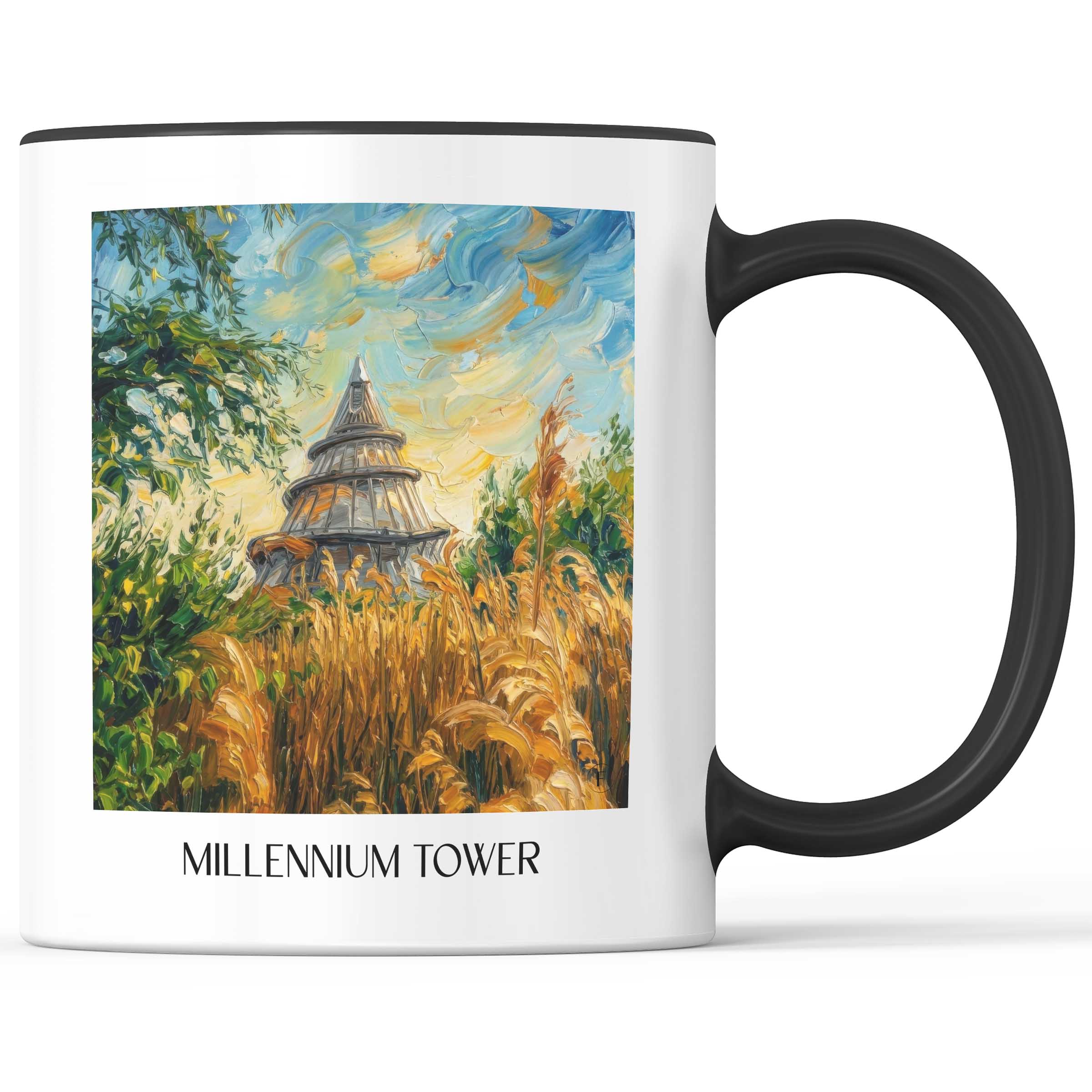 Jahrtausendturm Kaffeebecher - Magdeburg - Deutschland Becher - Kaffeetasse im Ölgemälde Stil