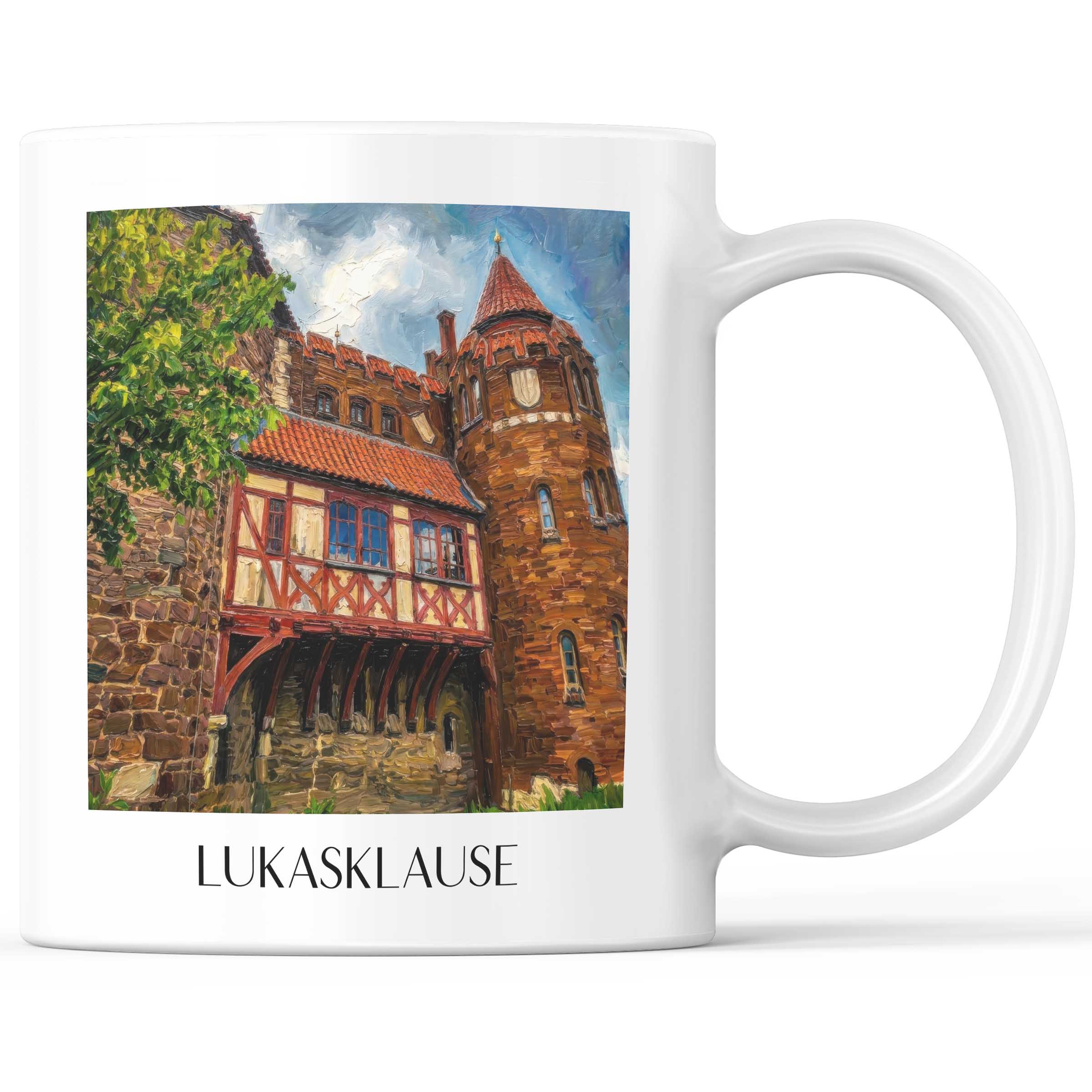 Lukasklause Kaffeebecher - Magdeburg - Deutschland Becher - Kaffeetasse im Ölgemälde Stil