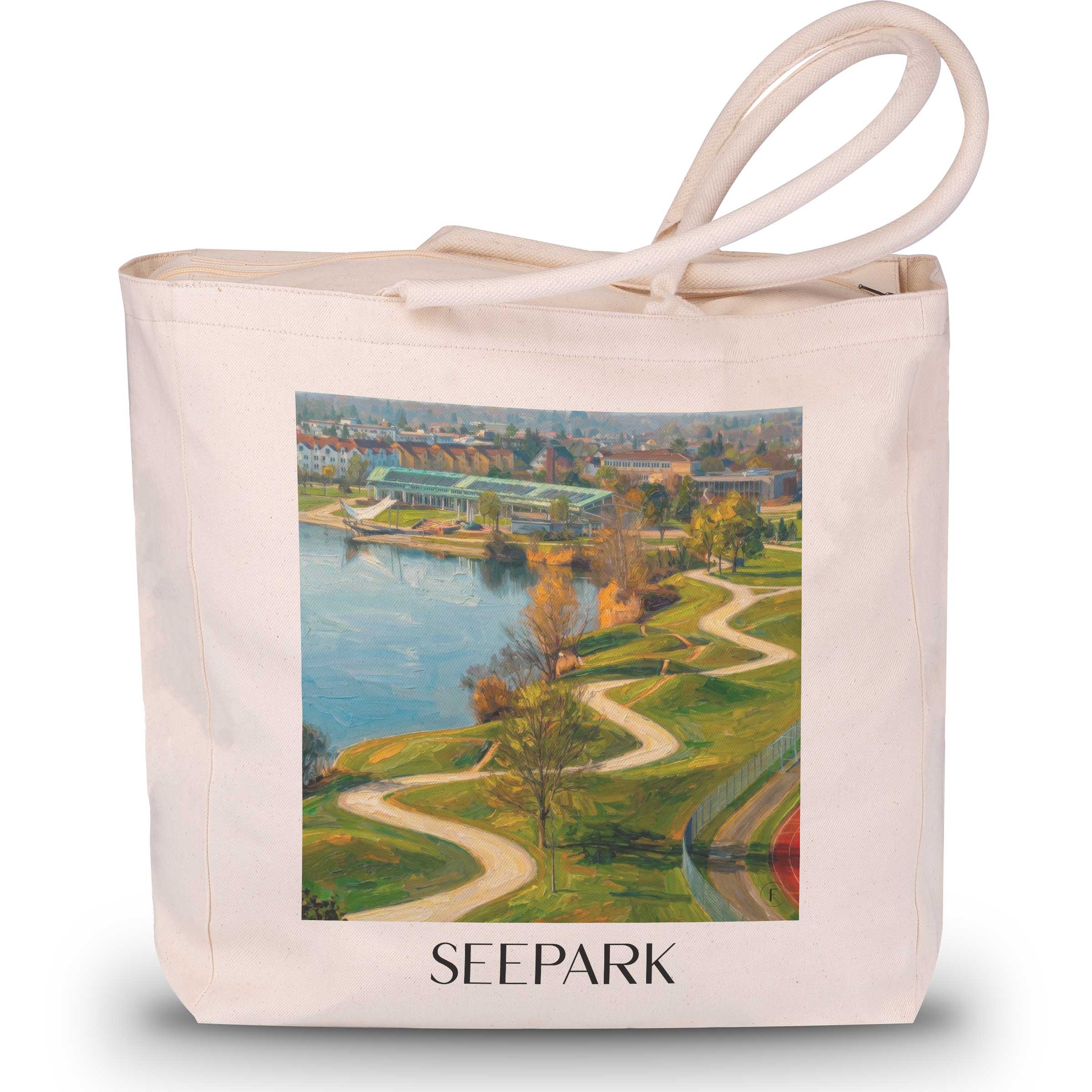 seepark-freiburg-deutschland-einkaufstasche-oil-painting-oelgemaelde