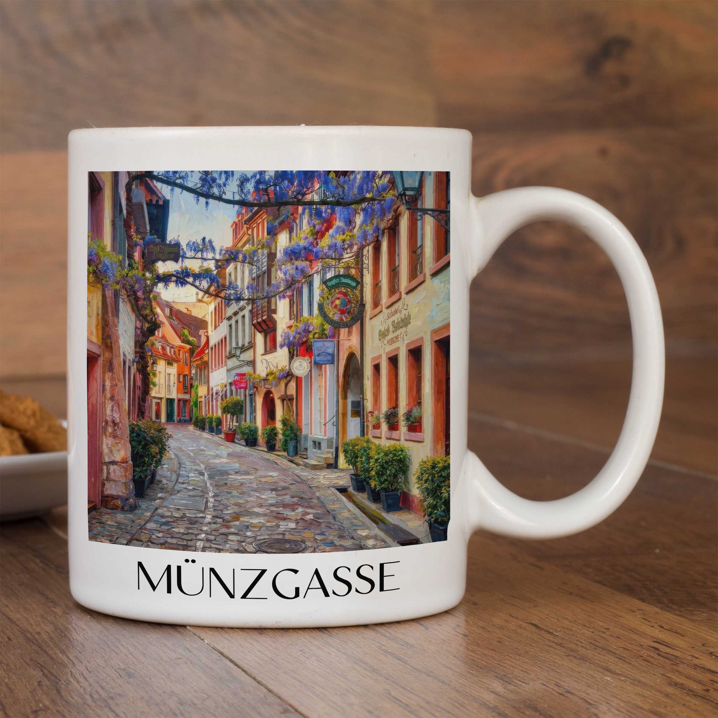 münzgasse-freiburg-deutschland-kaffeebecher-oil-painting-oelgemaelde