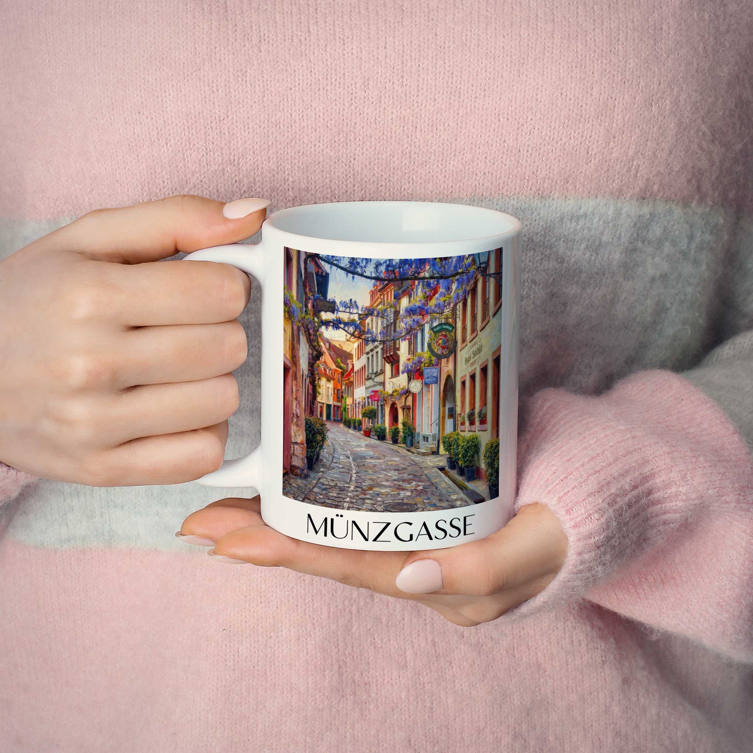 münzgasse-freiburg-deutschland-kaffeebecher-oil-painting-oelgemaelde