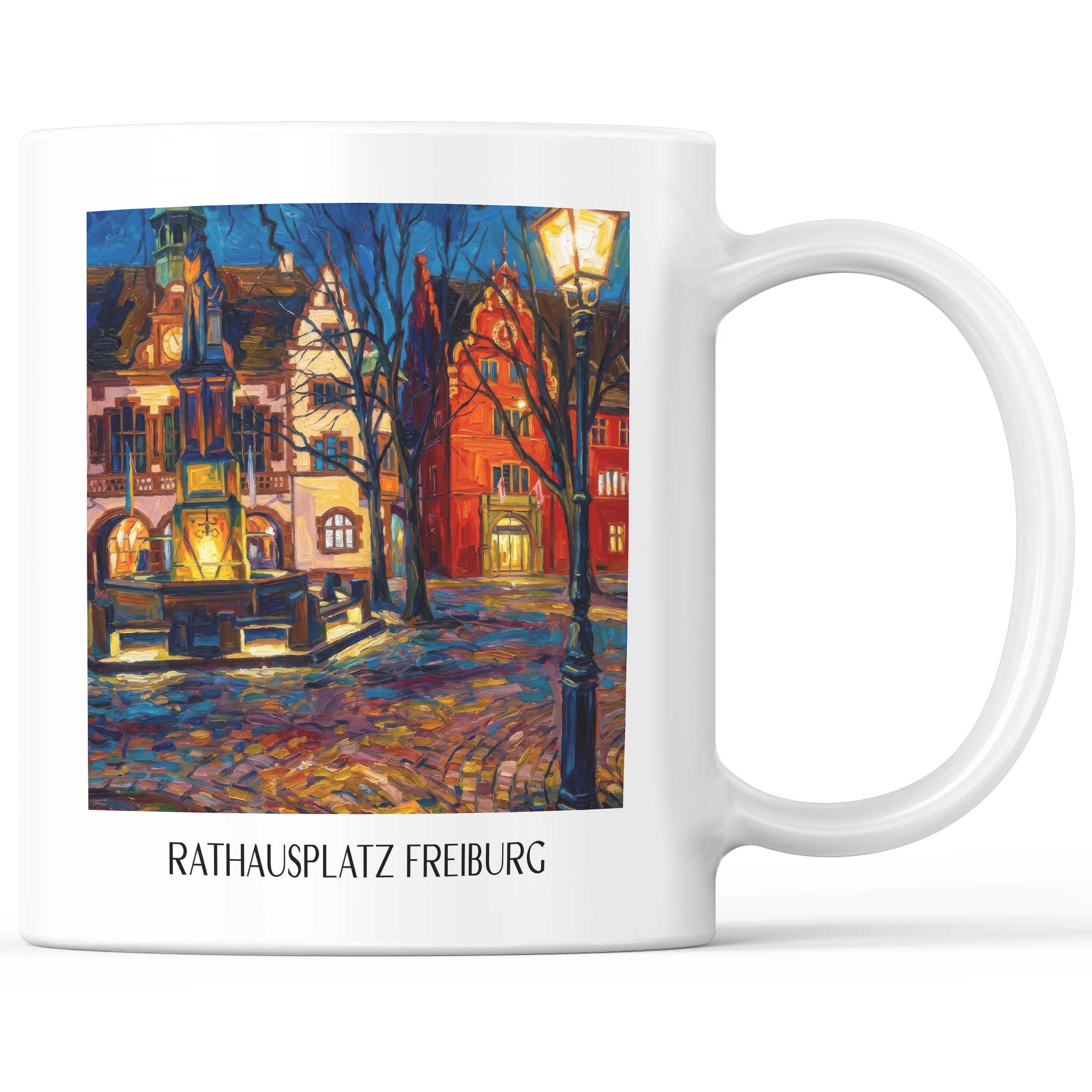 rathausplatz-freiburg-deutschland-kaffeebecher-oil-painting-oelgemaelde