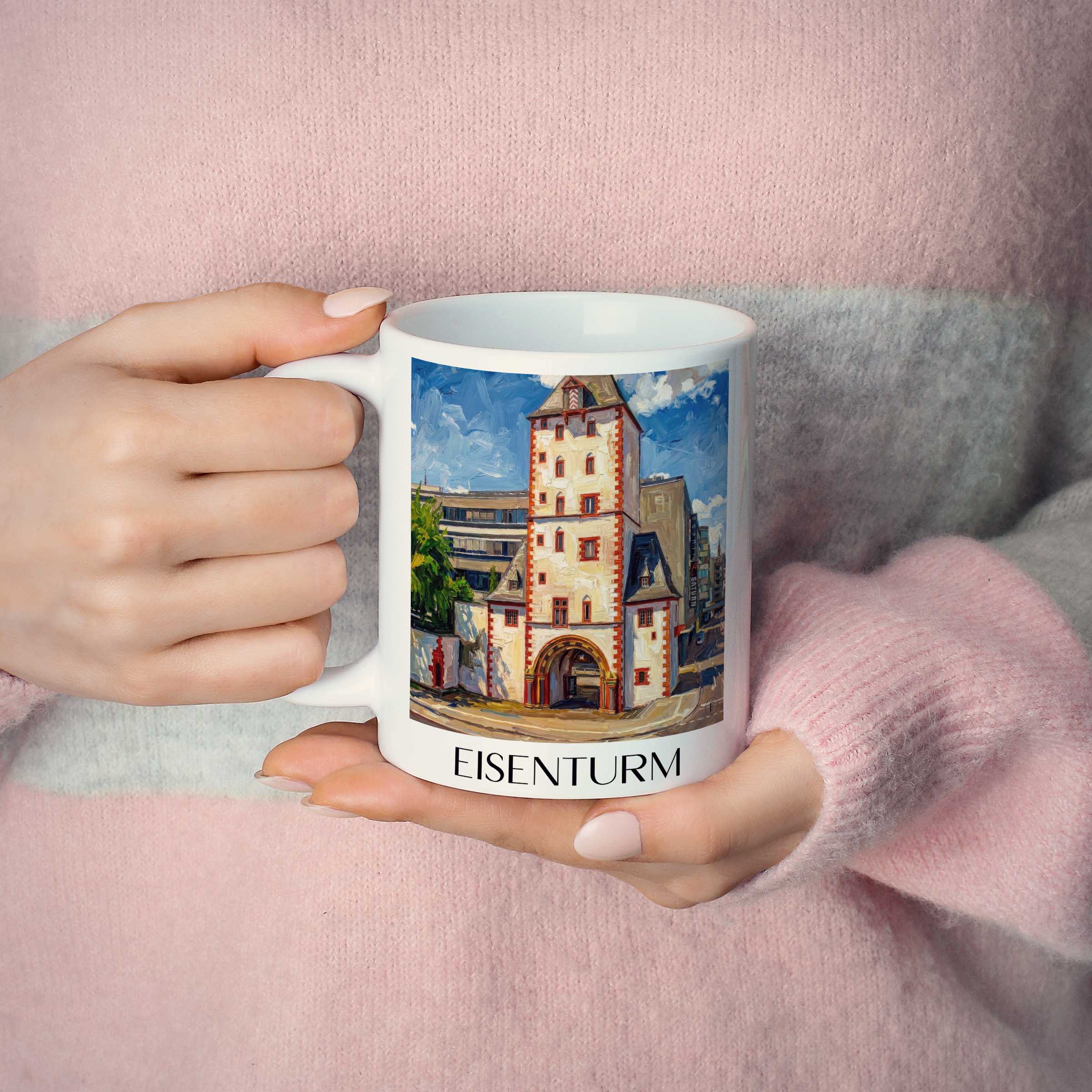 eisenturm-mainz-deutschland-kaffeebecher-oil-painting-oelgemaelde