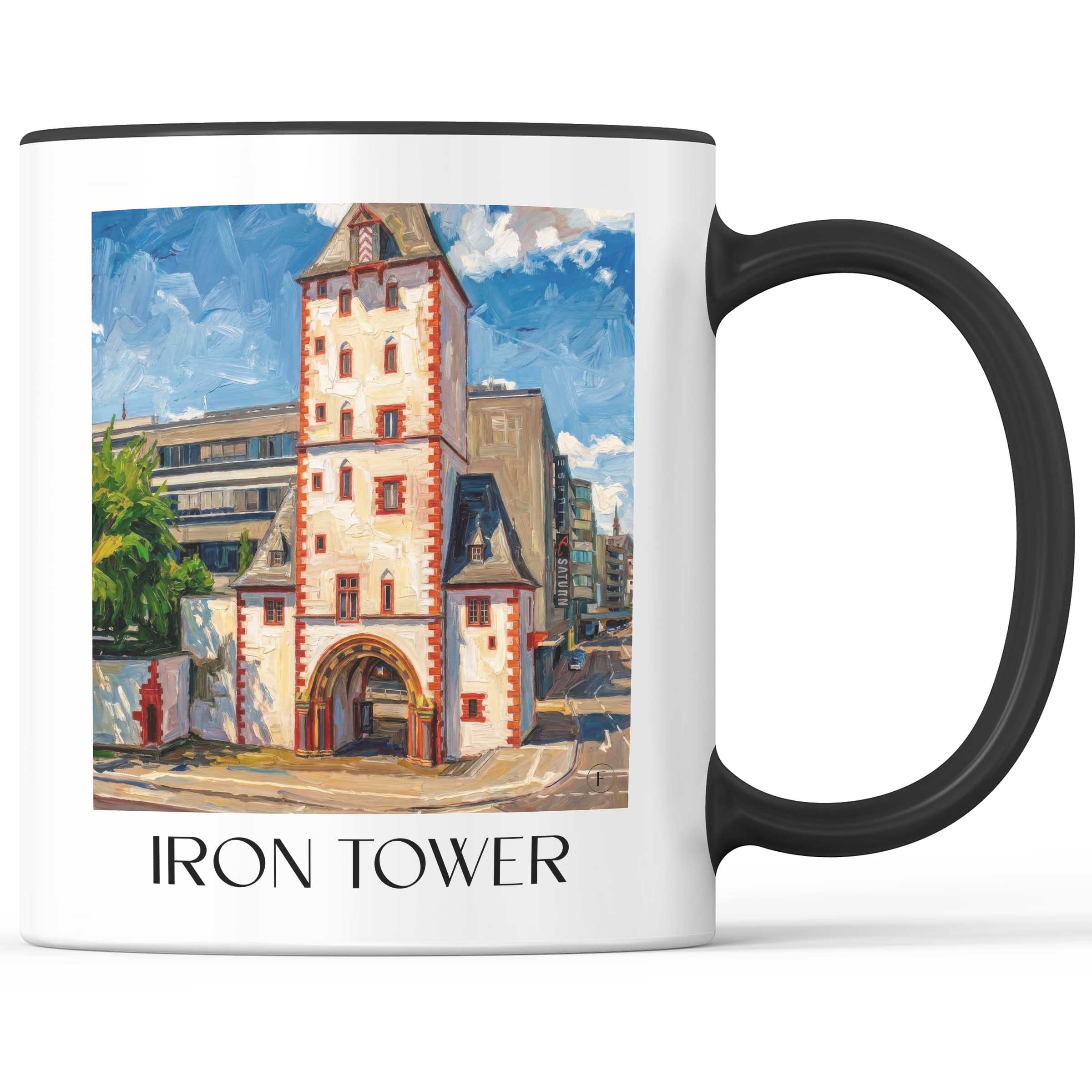 Eisenturm Kaffeebecher - Mainz - Deutschland Becher - Kaffeetasse im Ölgemälde Stil