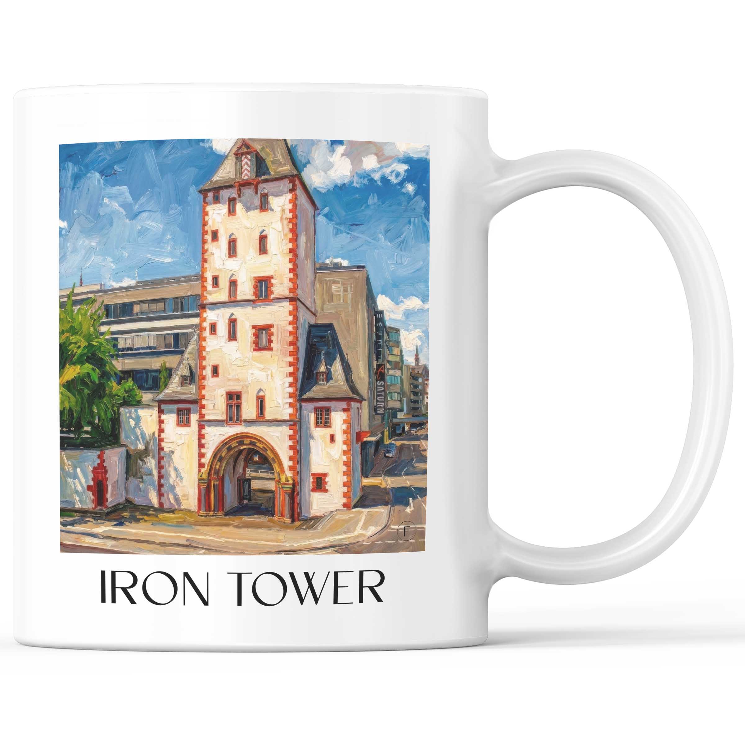 Eisenturm Kaffeebecher - Mainz - Deutschland Becher - Kaffeetasse im Ölgemälde Stil