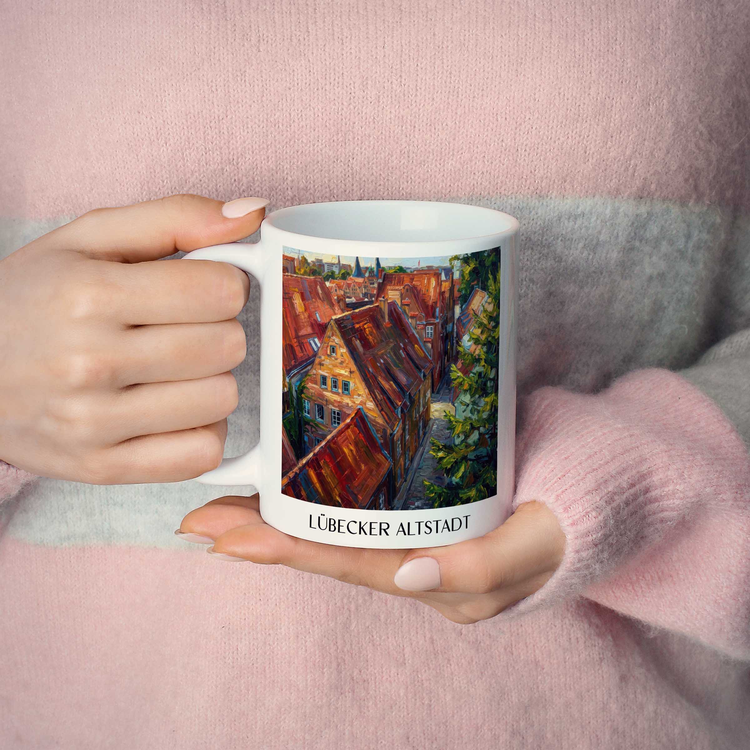 altstadt-lübeck-deutschland-kaffeebecher-oil-painting-oelgemaelde
