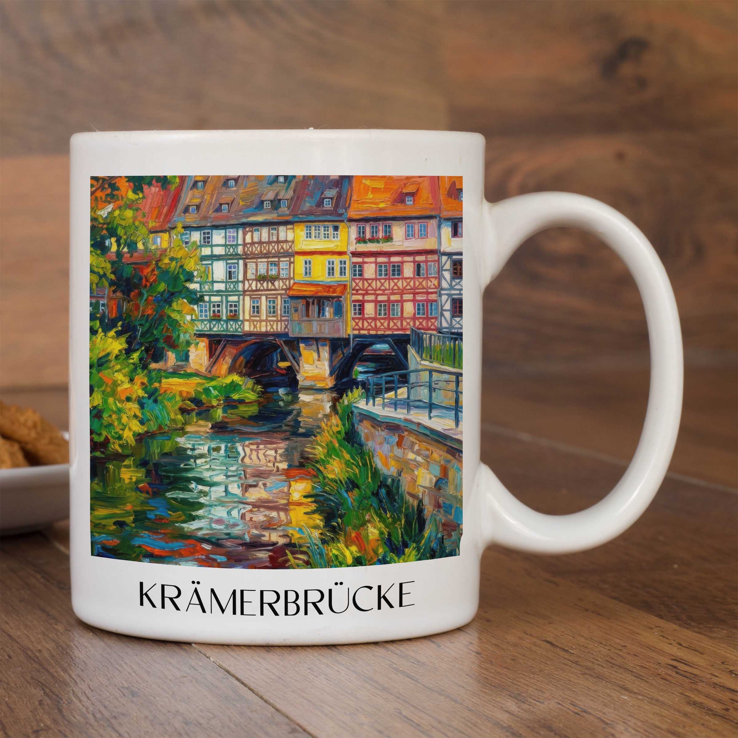 krämerbrücke-erfurt-deutschland-kaffeebecher-oil-painting-oelgemaelde