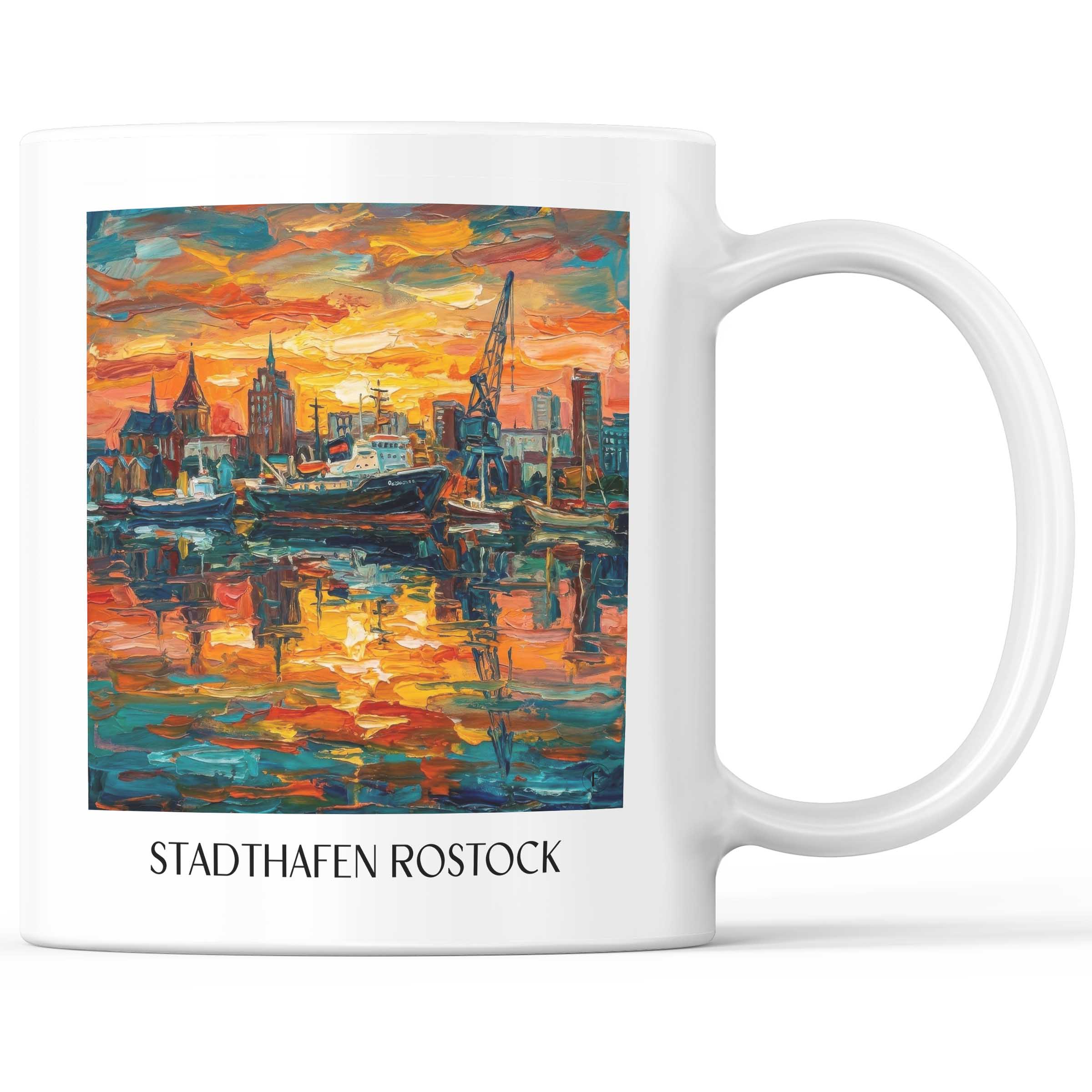stadthafen-rostock-deutschland-kaffeebecher-oil-painting-oelgemaelde