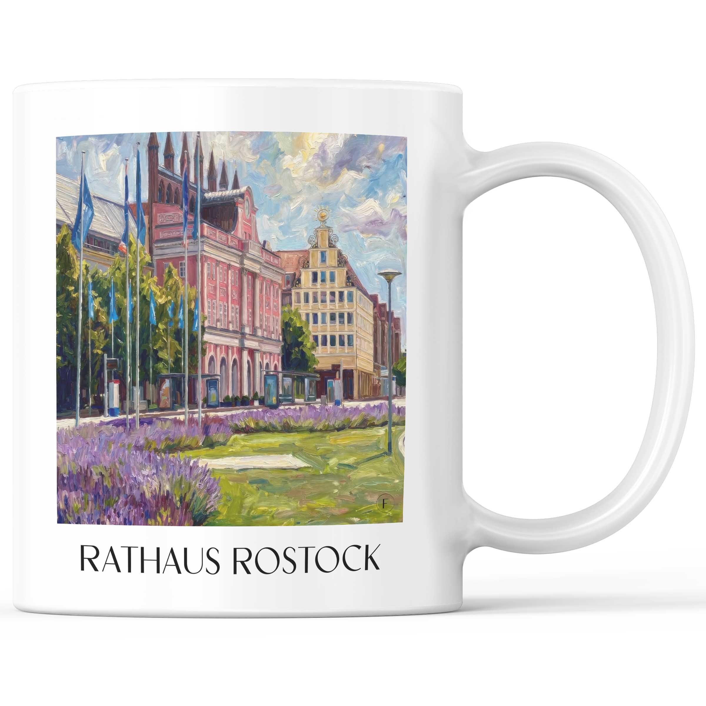 rathaus-rostock-deutschland-kaffeebecher-oil-painting-oelgemaelde