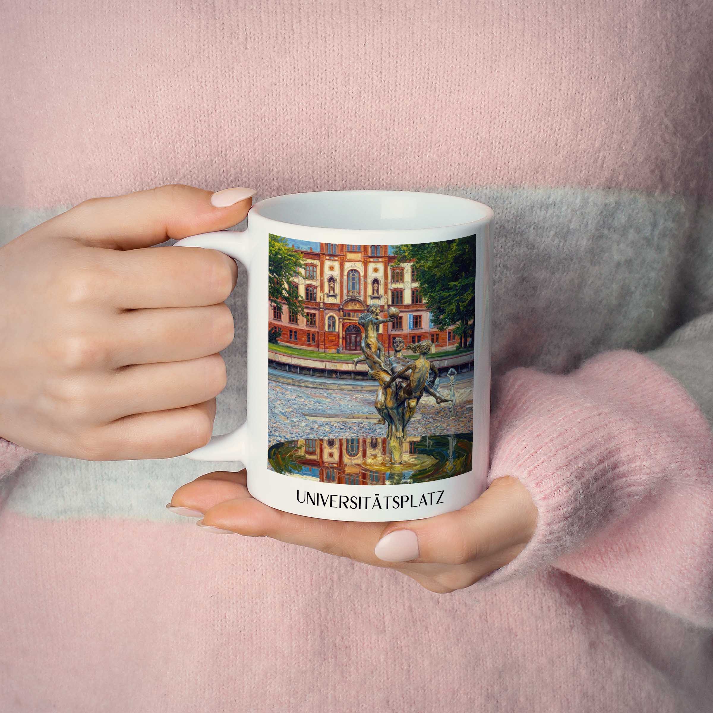 universitätsplatz-rostock-deutschland-kaffeebecher-oil-painting-oelgemaelde